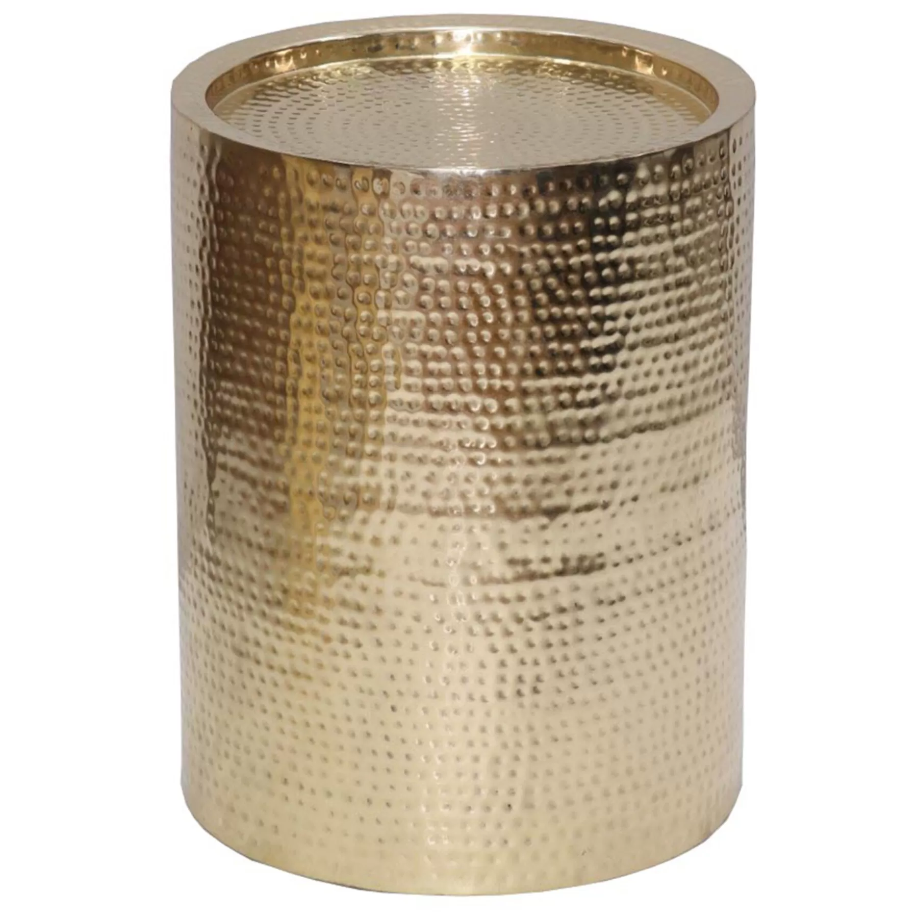 * Best-Selling Hammered Gold Drum Accent Table, Medium