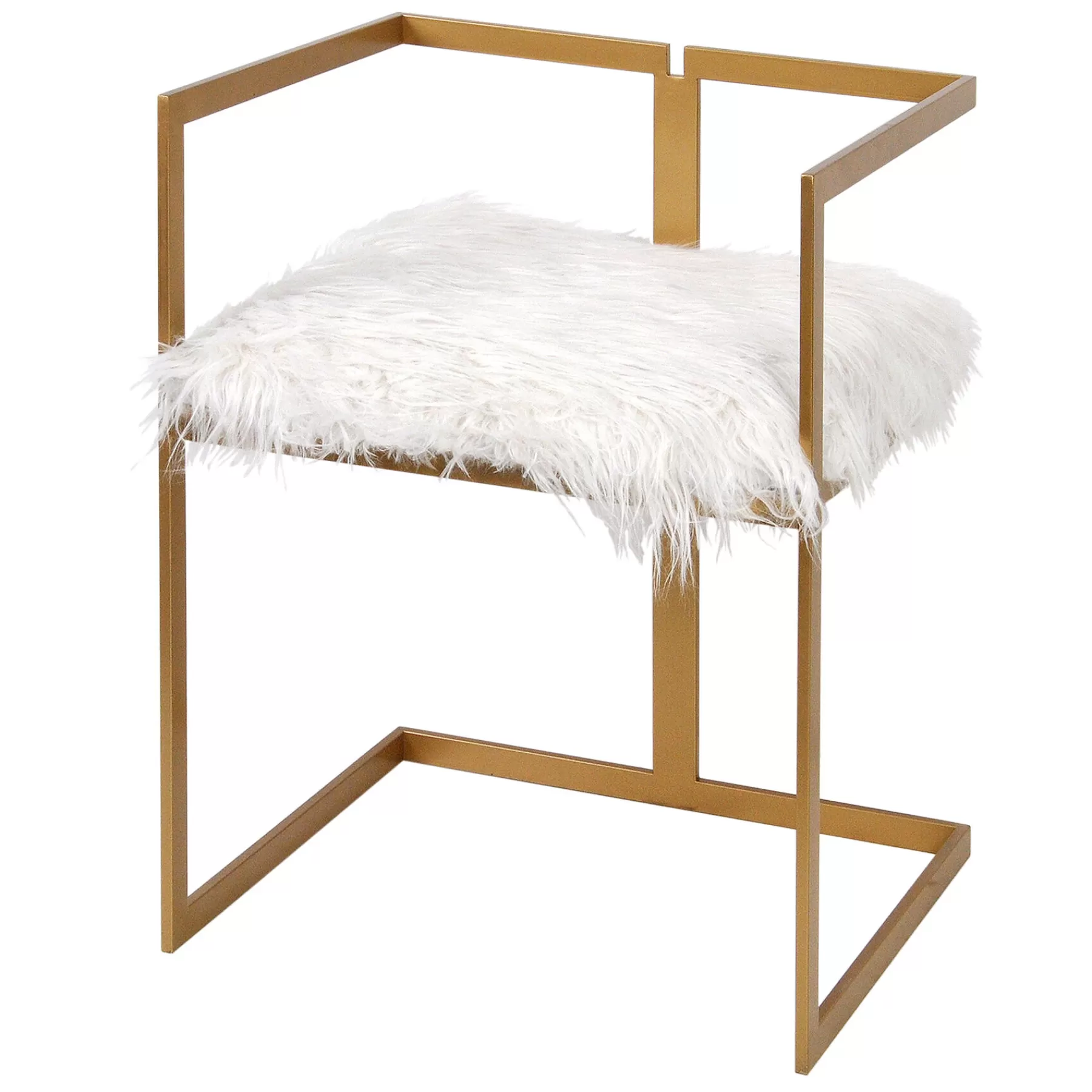 * Best-Selling Riley Faux Fur Vanity Chair With Gold Legs