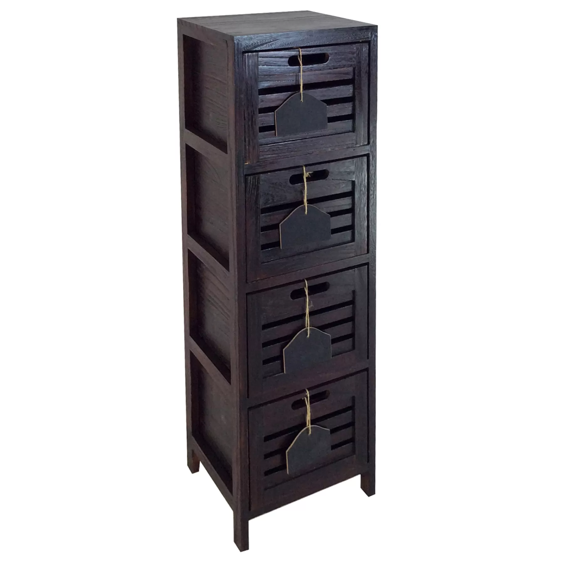 * Classical 4-Drawer Grey Wooden Cabinet, Medium