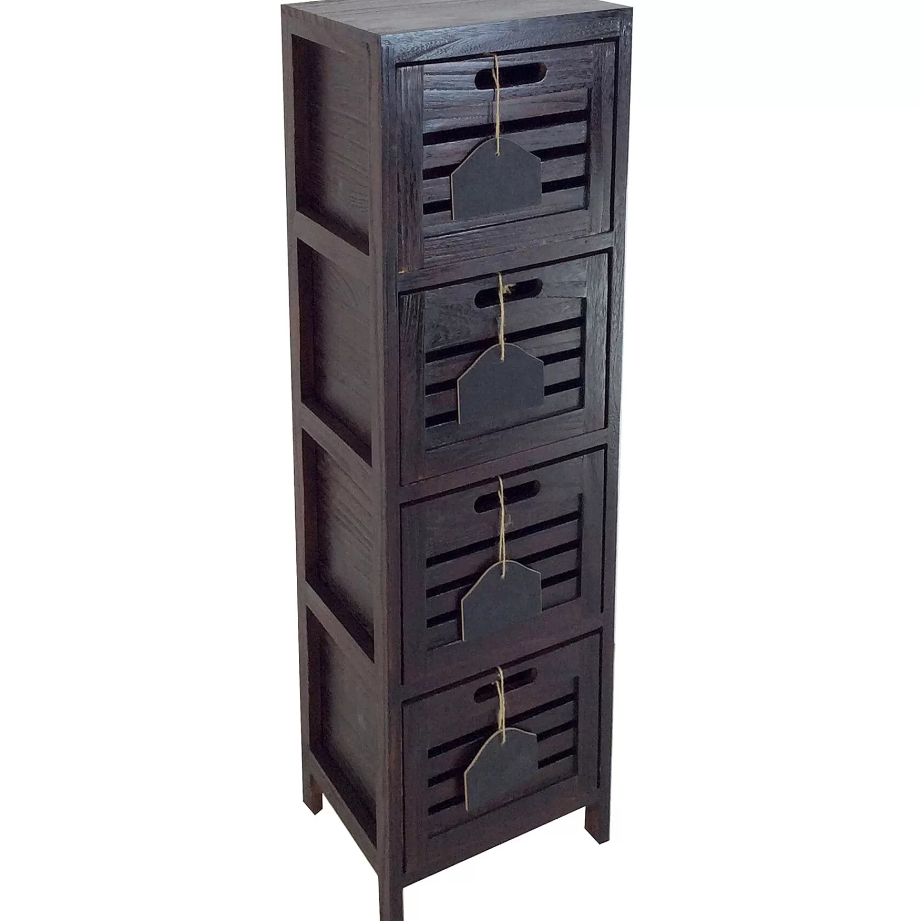 * Classical 4-Drawer Grey Wooden Cabinet, Medium