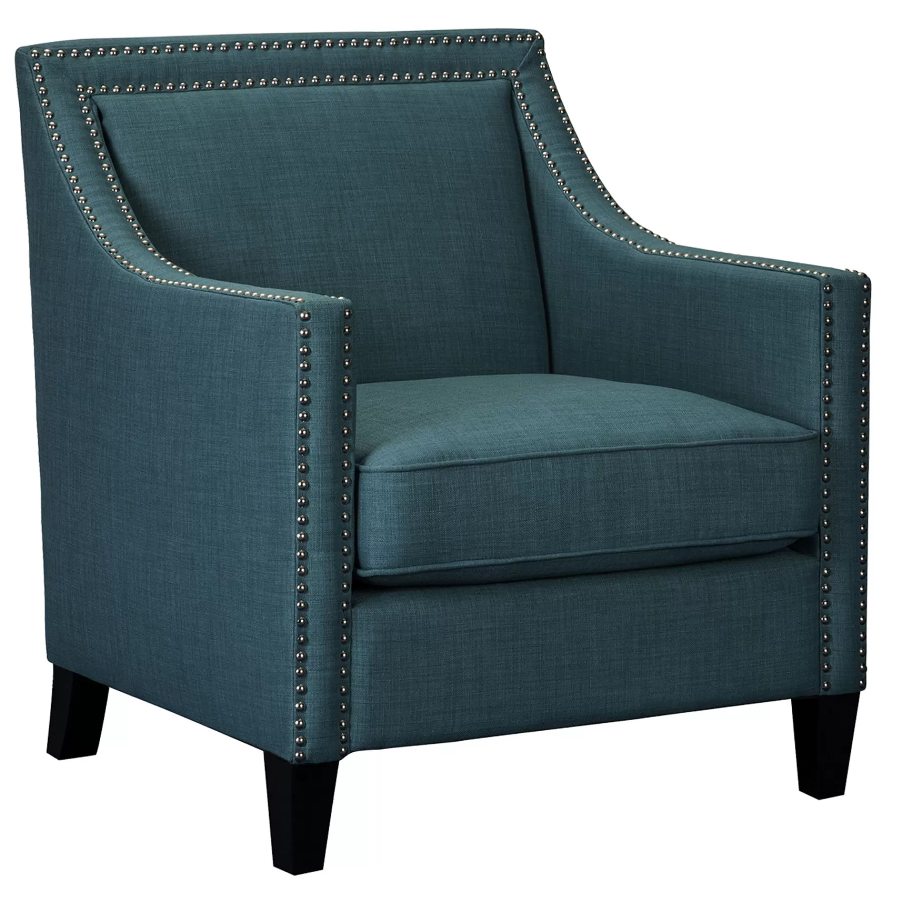 * Classical Erica Teal Accent Chair With Nailhead Trim