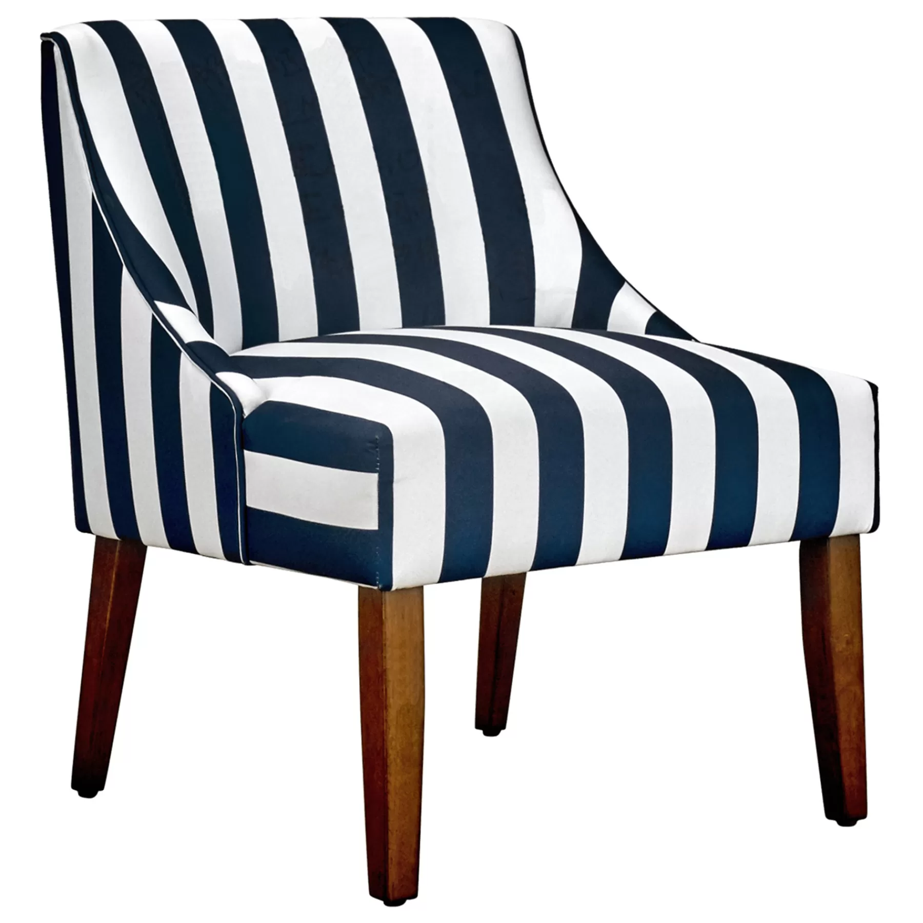 * Classical Navy Awning Striped Accent Chair