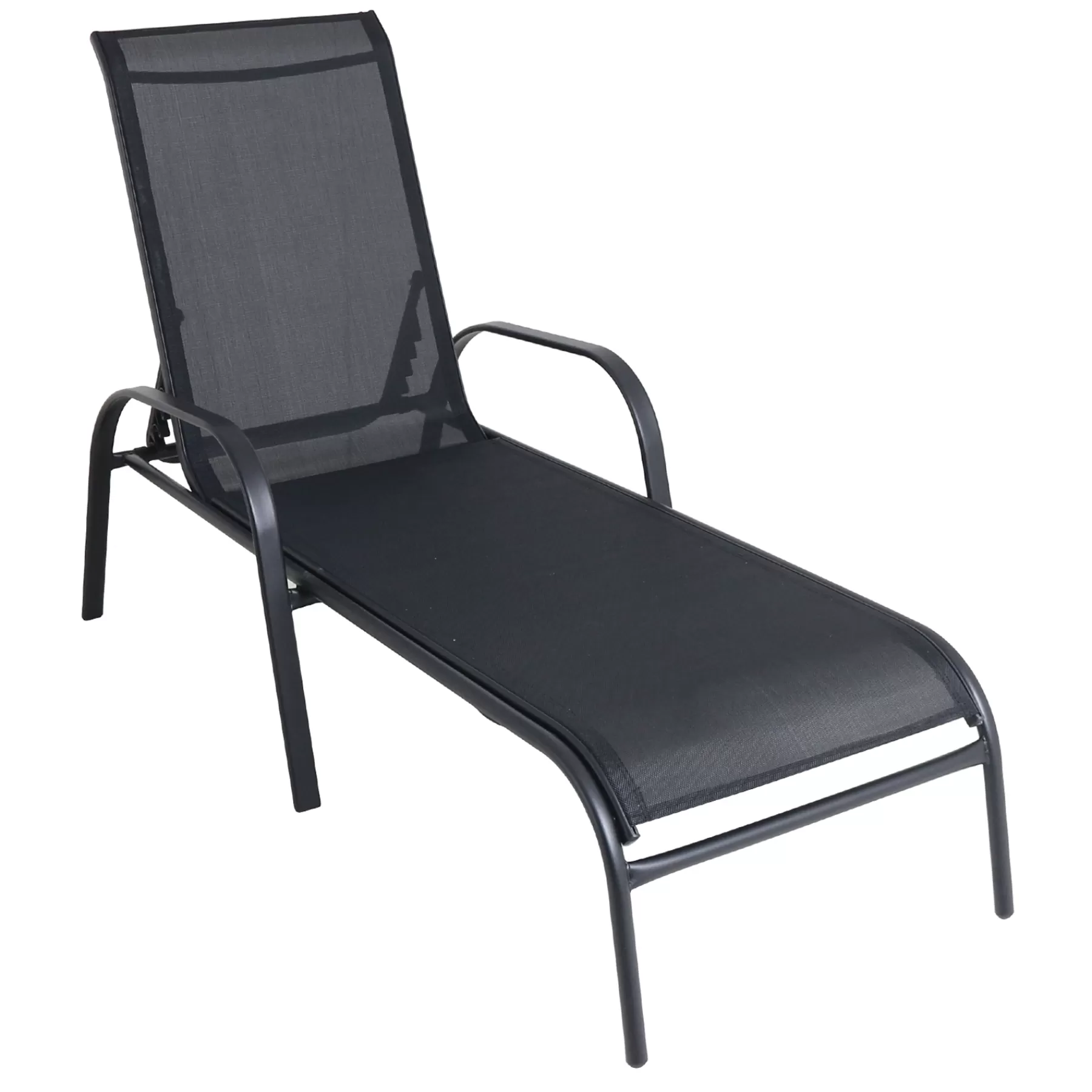 * Classical Stackable Black Sling Outdoor Chaise Lounge Chair