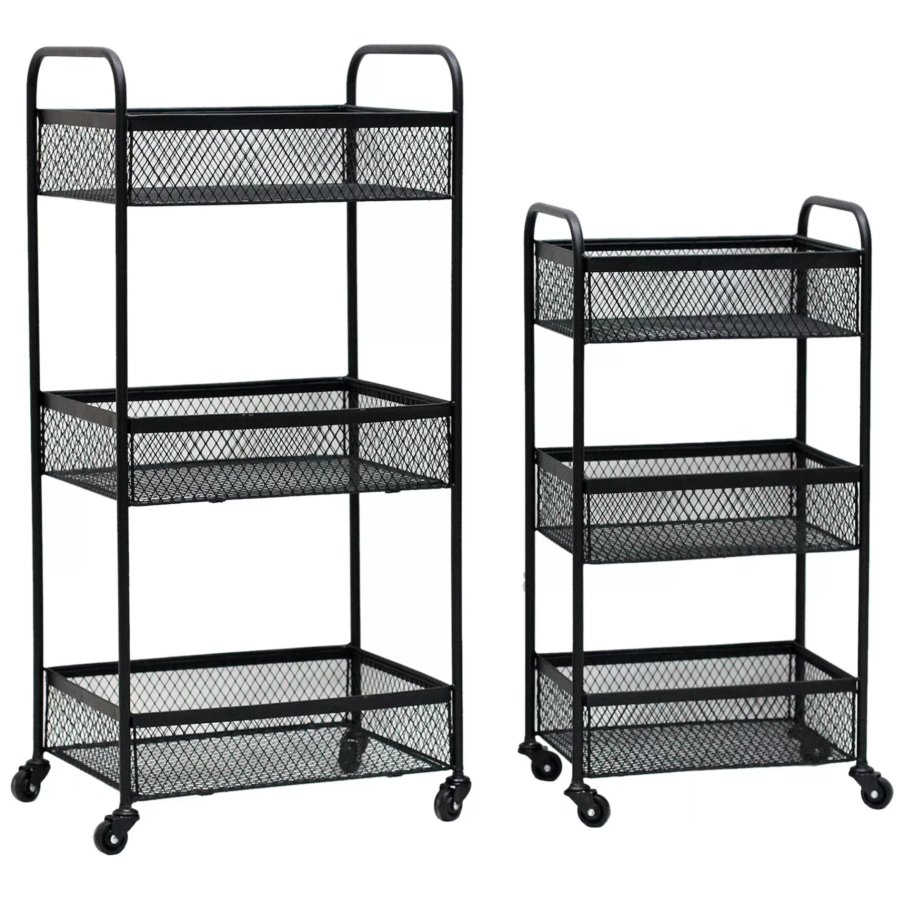 * Closeout Sale Black 3 Tier Metal Rolling Cart, 36