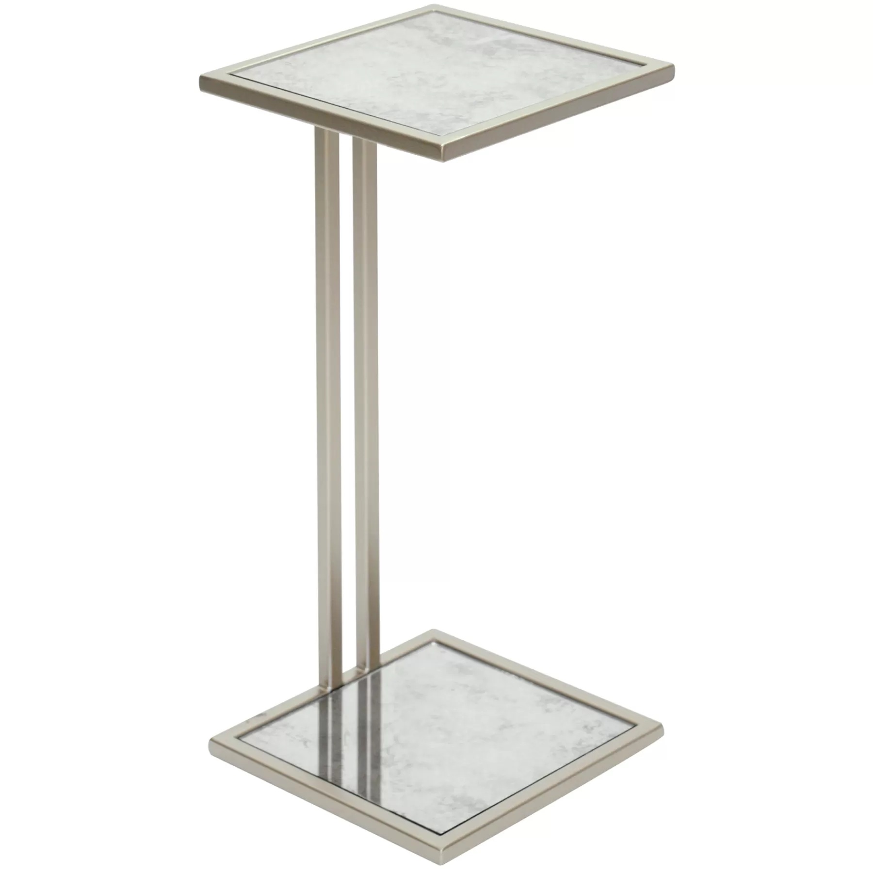 * Closeout Sale Mirrored Gold Metal Drink Table