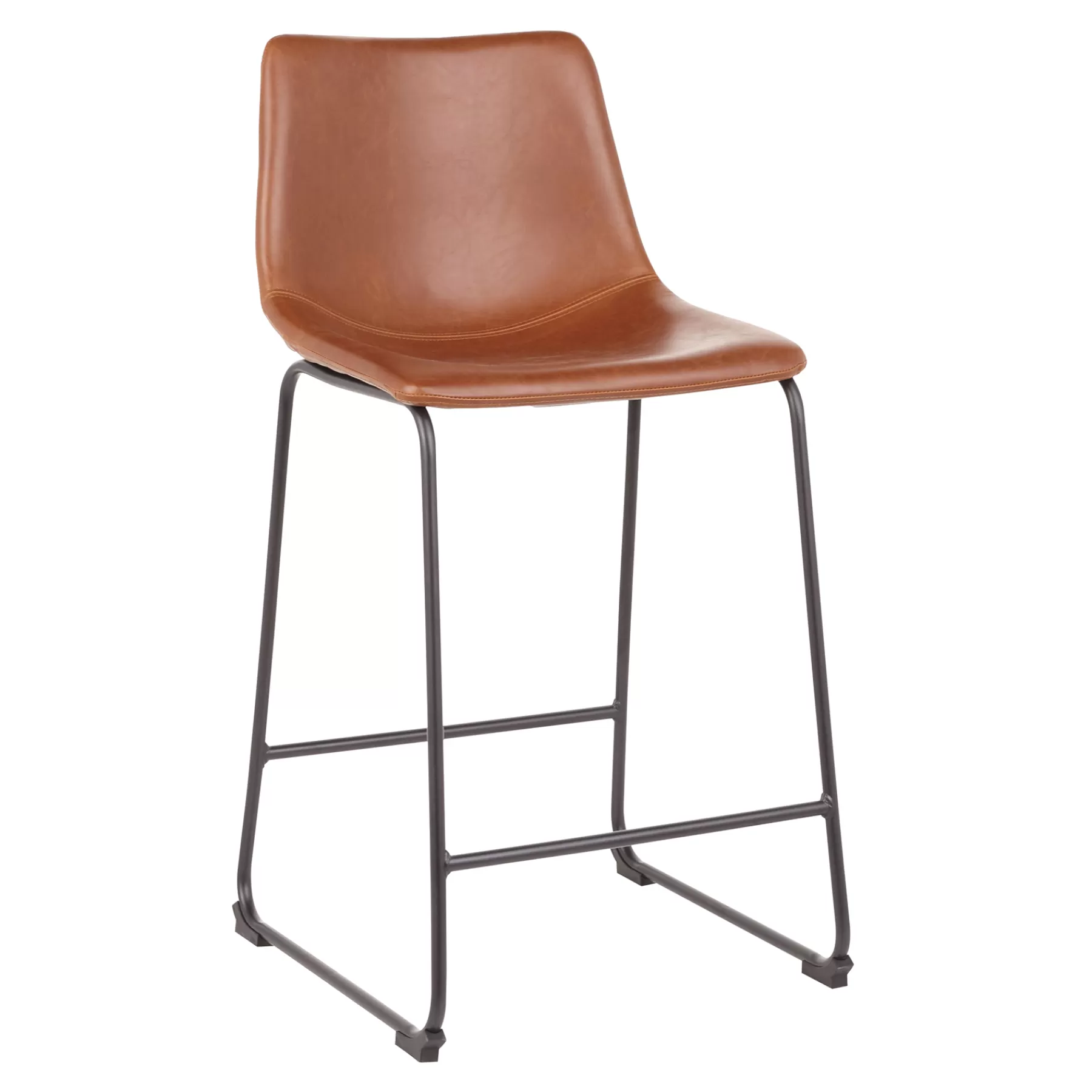 * Discount Sale Duke Modern Industrial Counter Stool, Cognac