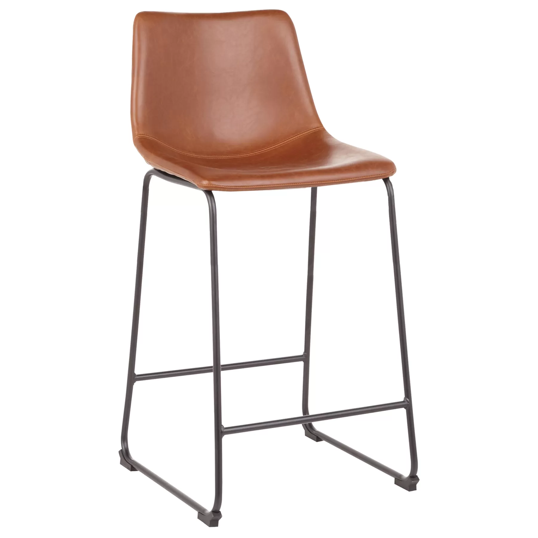 * Discount Store Duke Cognac Modern Industrial Barstool, 30