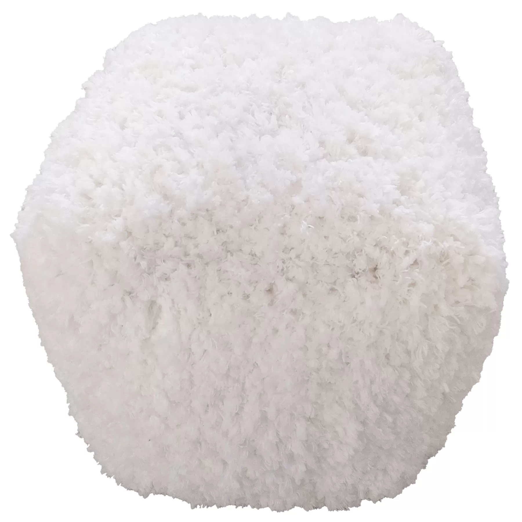 * Fire Sale Sammy Ivory Shag Pouf