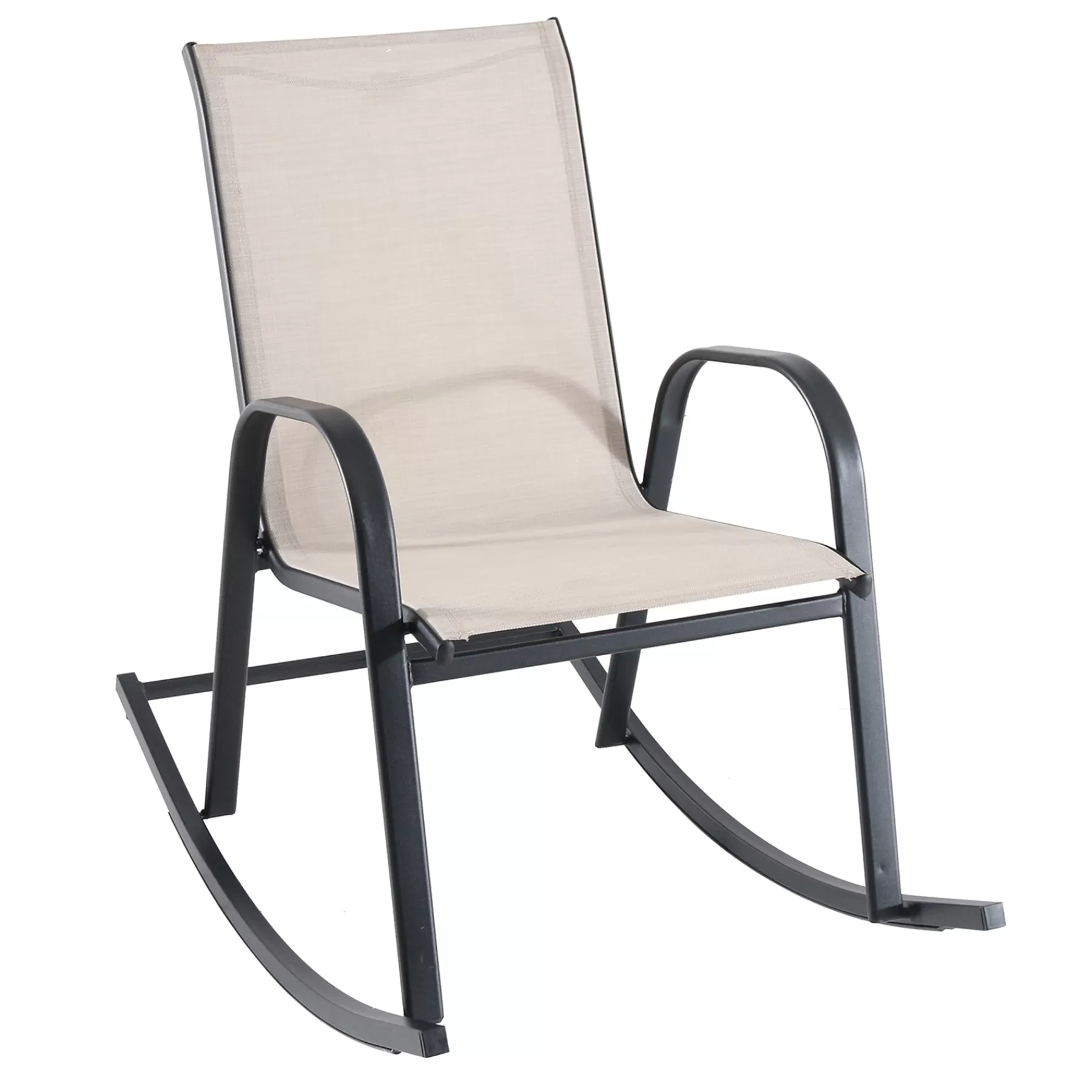 * Fire Sale Tan Sling Patio Rocking Chair