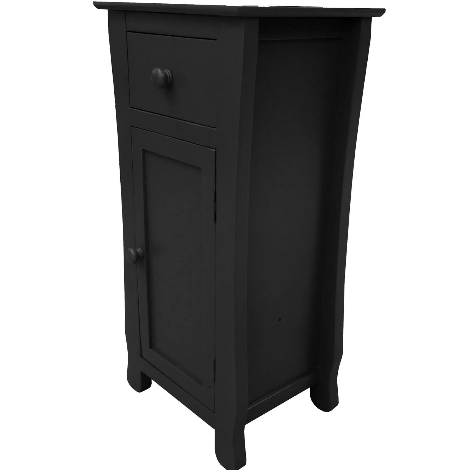 * Good Quality Black 1-Drawer Cabinet End Table, 29