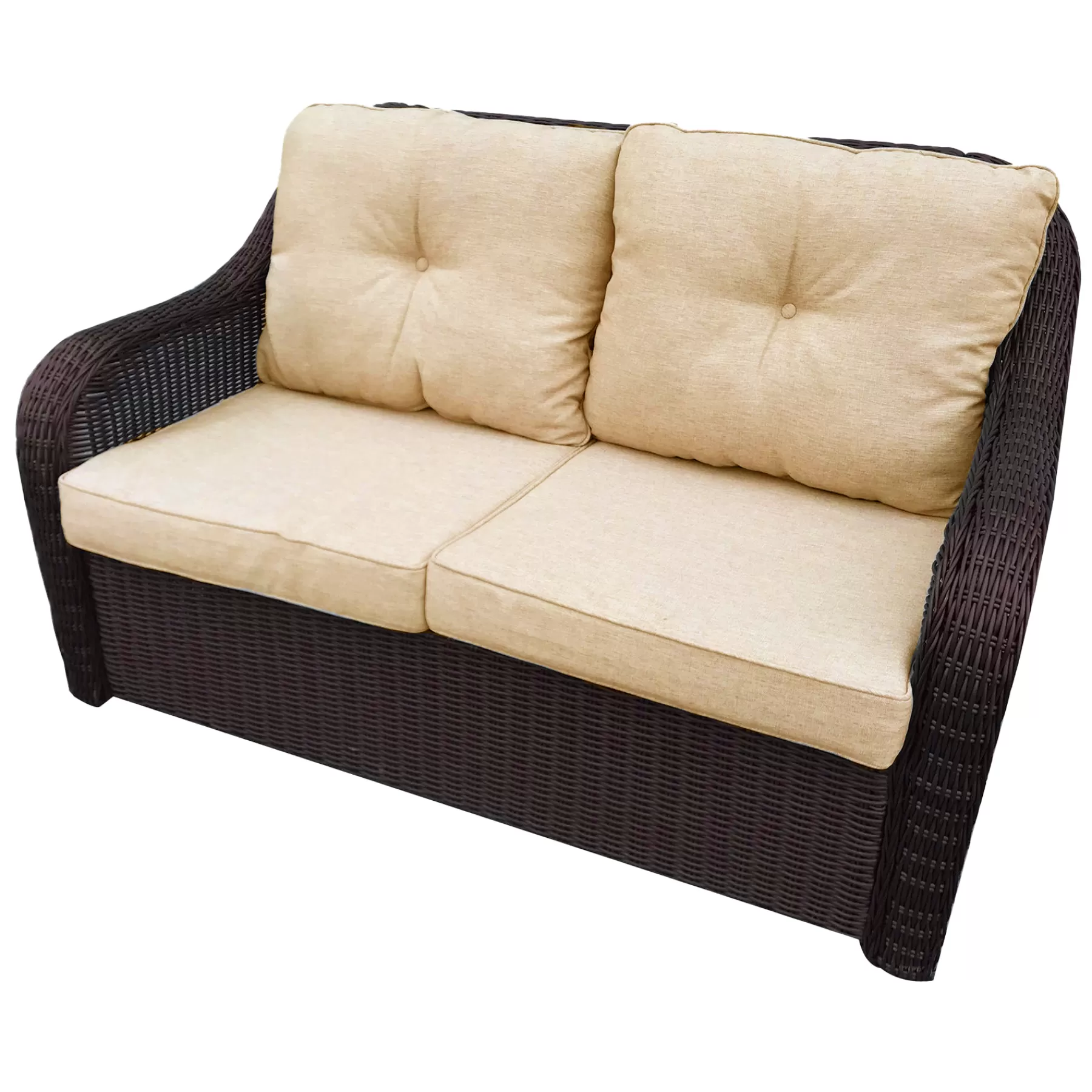 * Good Quality Glendale Brown Wicker Outdoor Loveseat