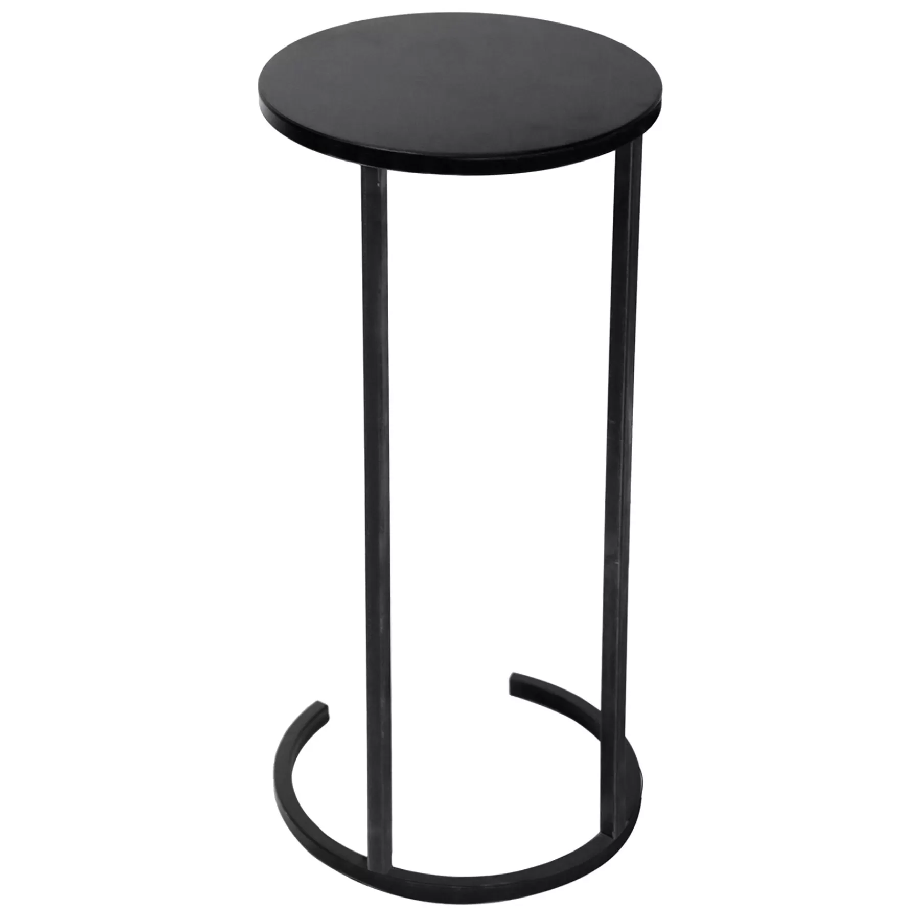 * Good Quality Round Metal C-Table, Black