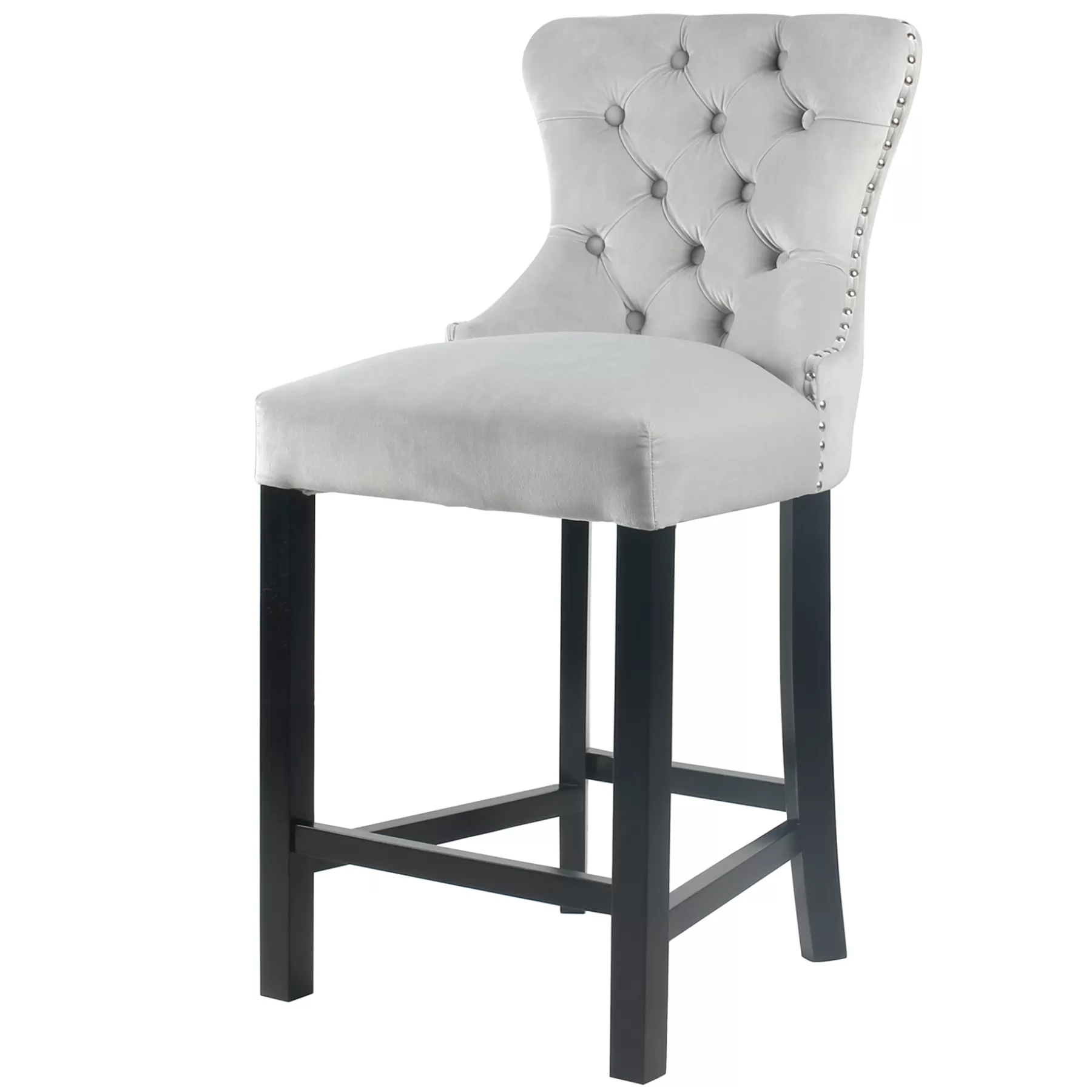 * Hot Selling Grey Velvet Ringback Counter Stool