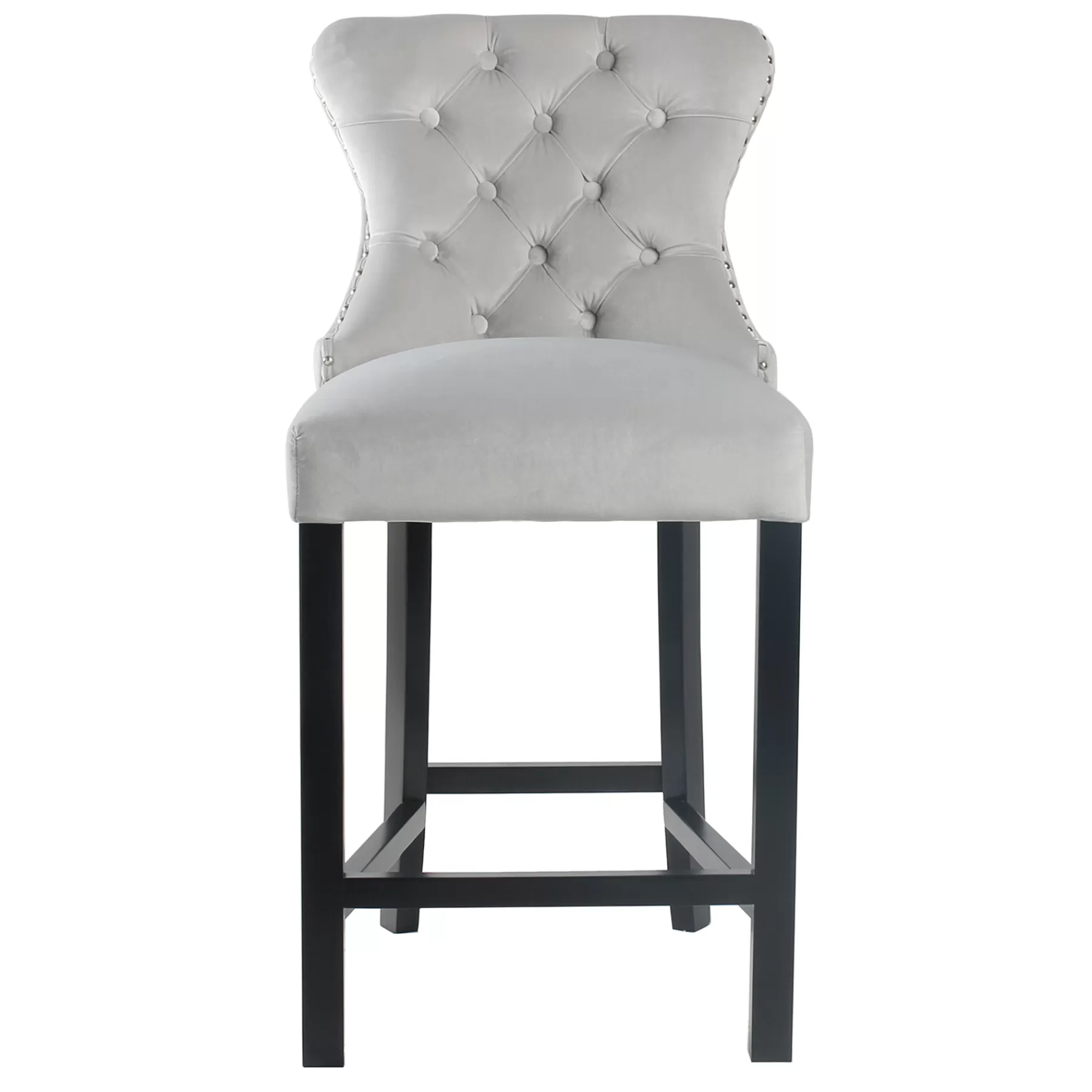 * Hot Selling Grey Velvet Ringback Counter Stool