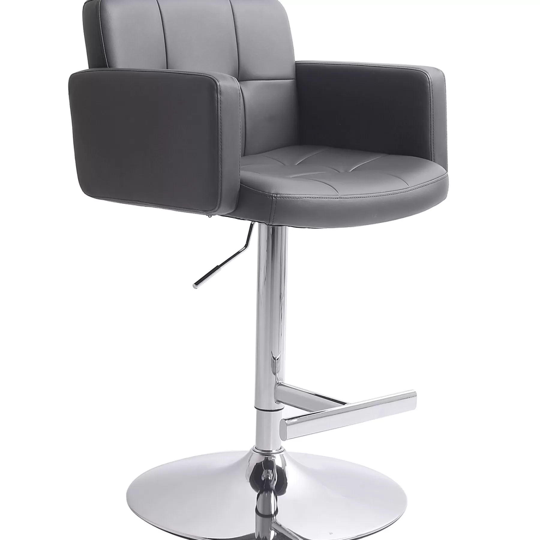 * Hot Selling Stout Grey Faux Leather Adjustable Barstool