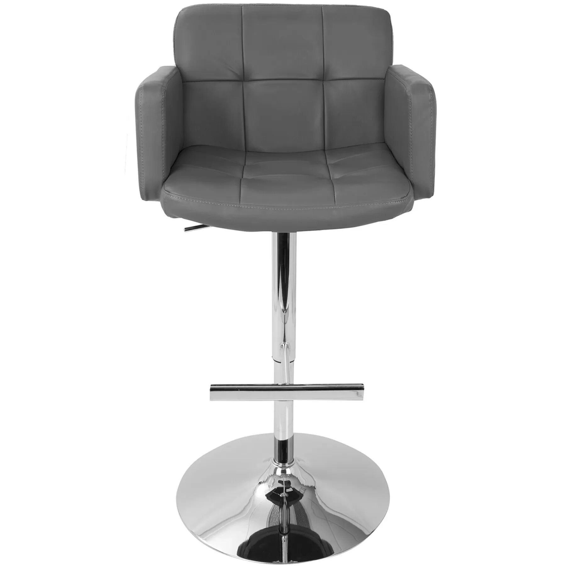 * Hot Selling Stout Grey Faux Leather Adjustable Barstool