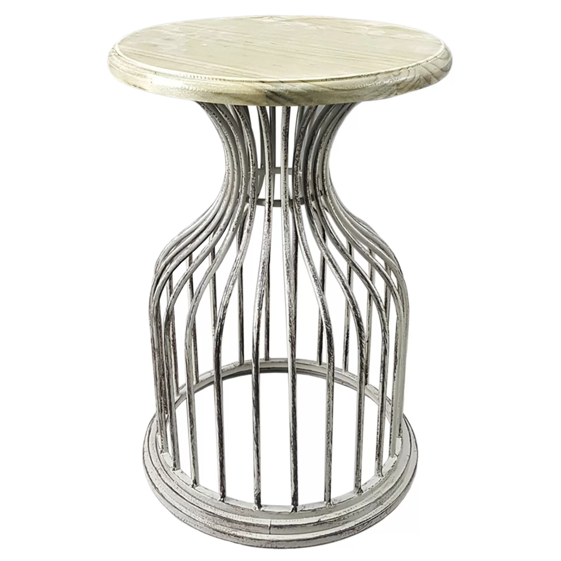 * Latest Metal Side Table With Wood Top Silver