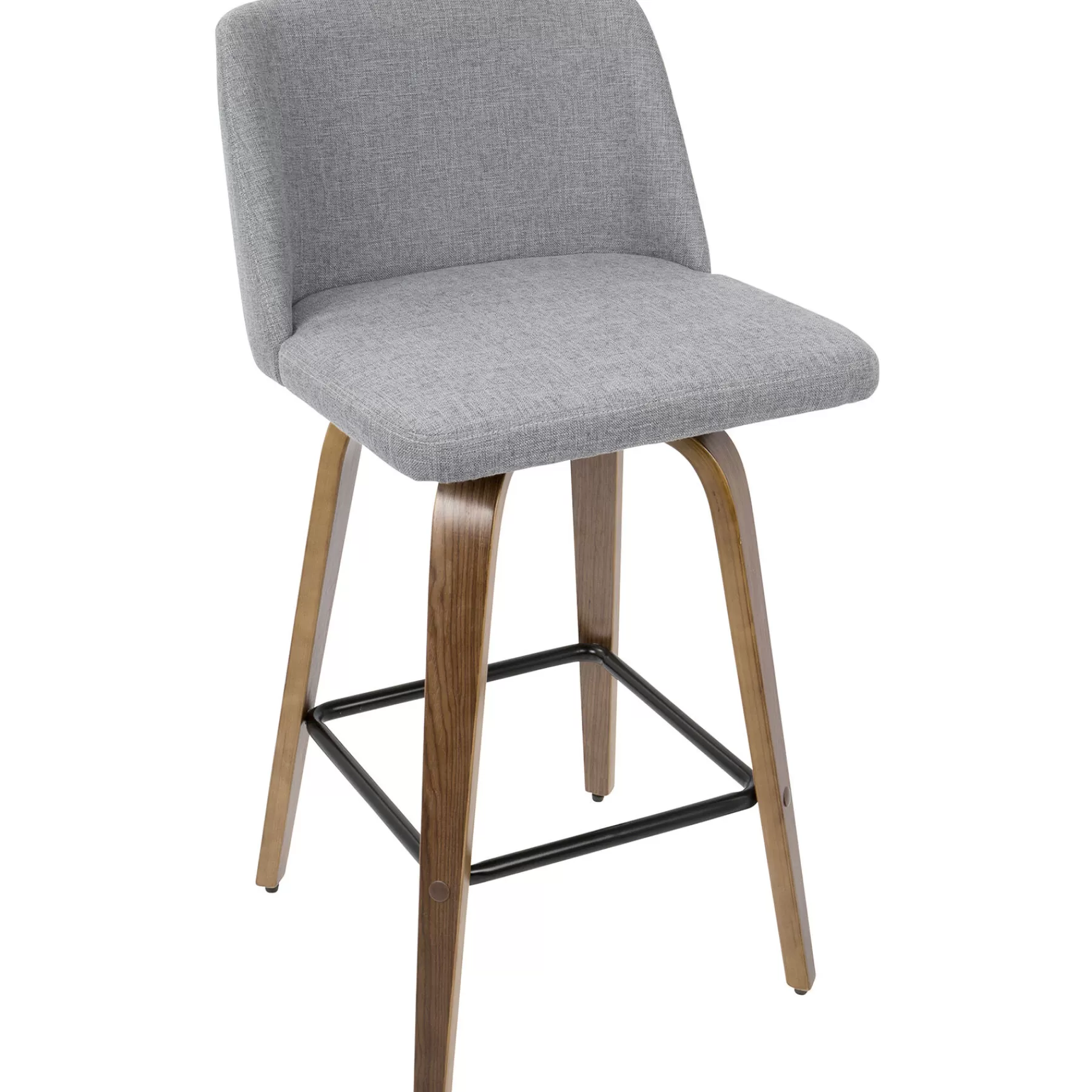 * Latest Toriano Walnut & Grey Counter Stool, 26