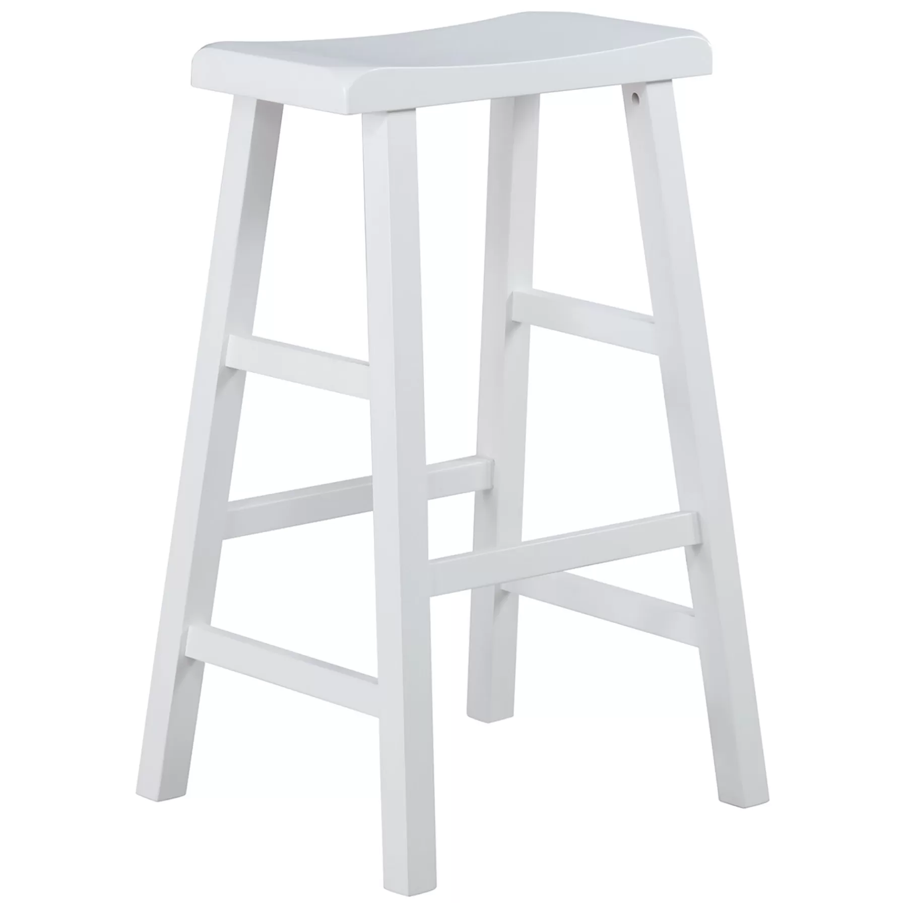 * Latest White Saddle Backless Barstool Fully Assembled, 29