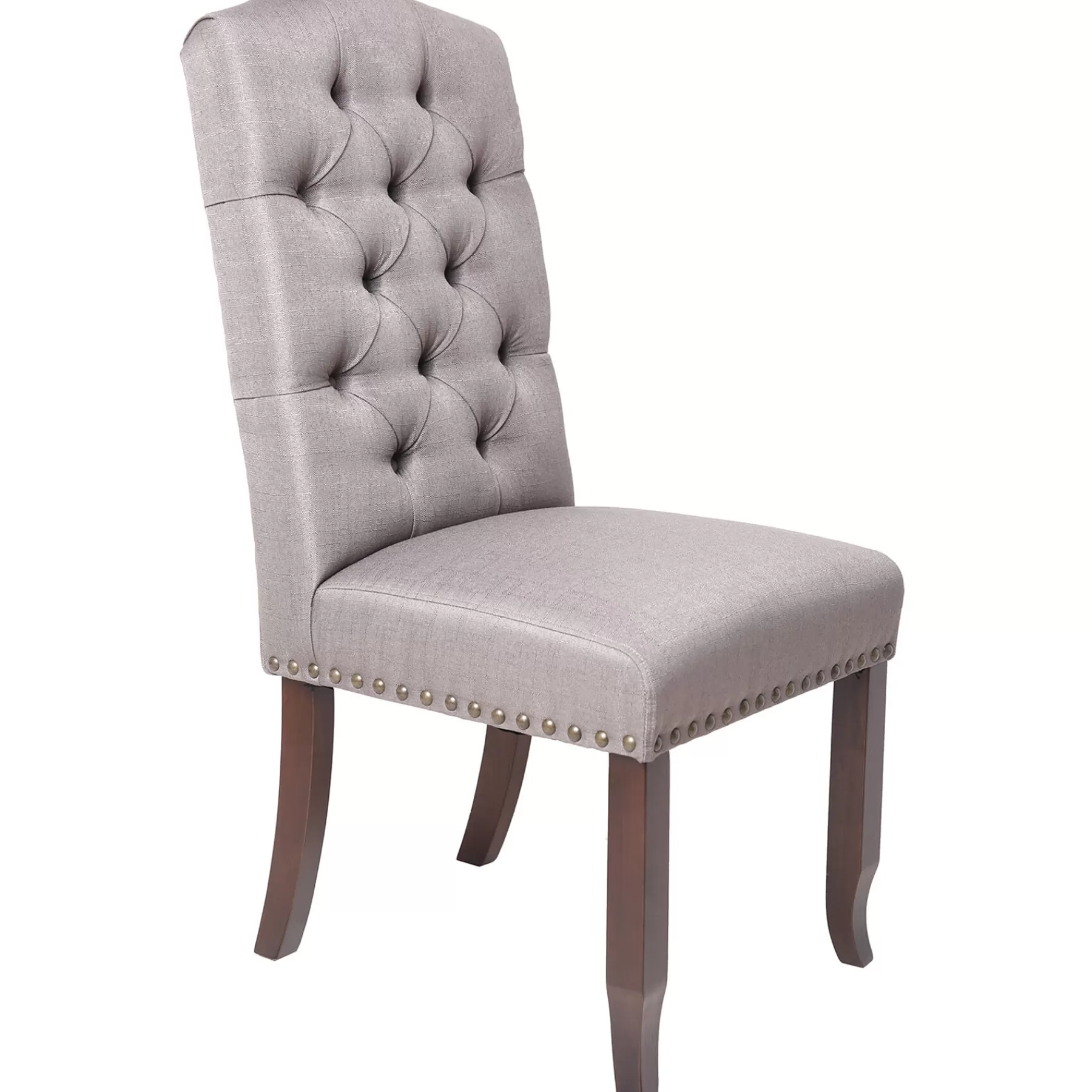 * Official Amina Charcoal Grey Tufted Upholstered Wood Dining Chair