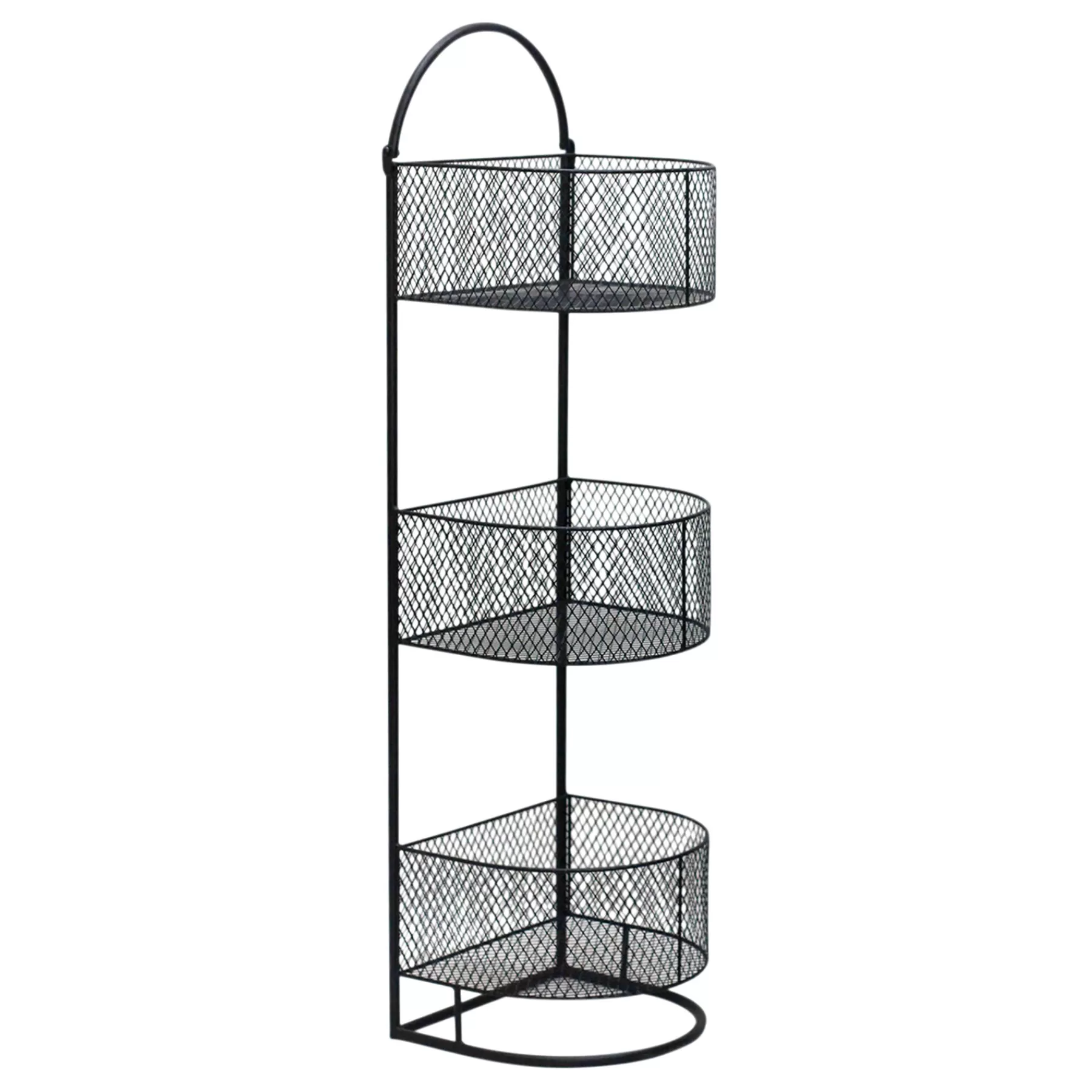 * Official Black 3 Tier Round Storage Basket, Large