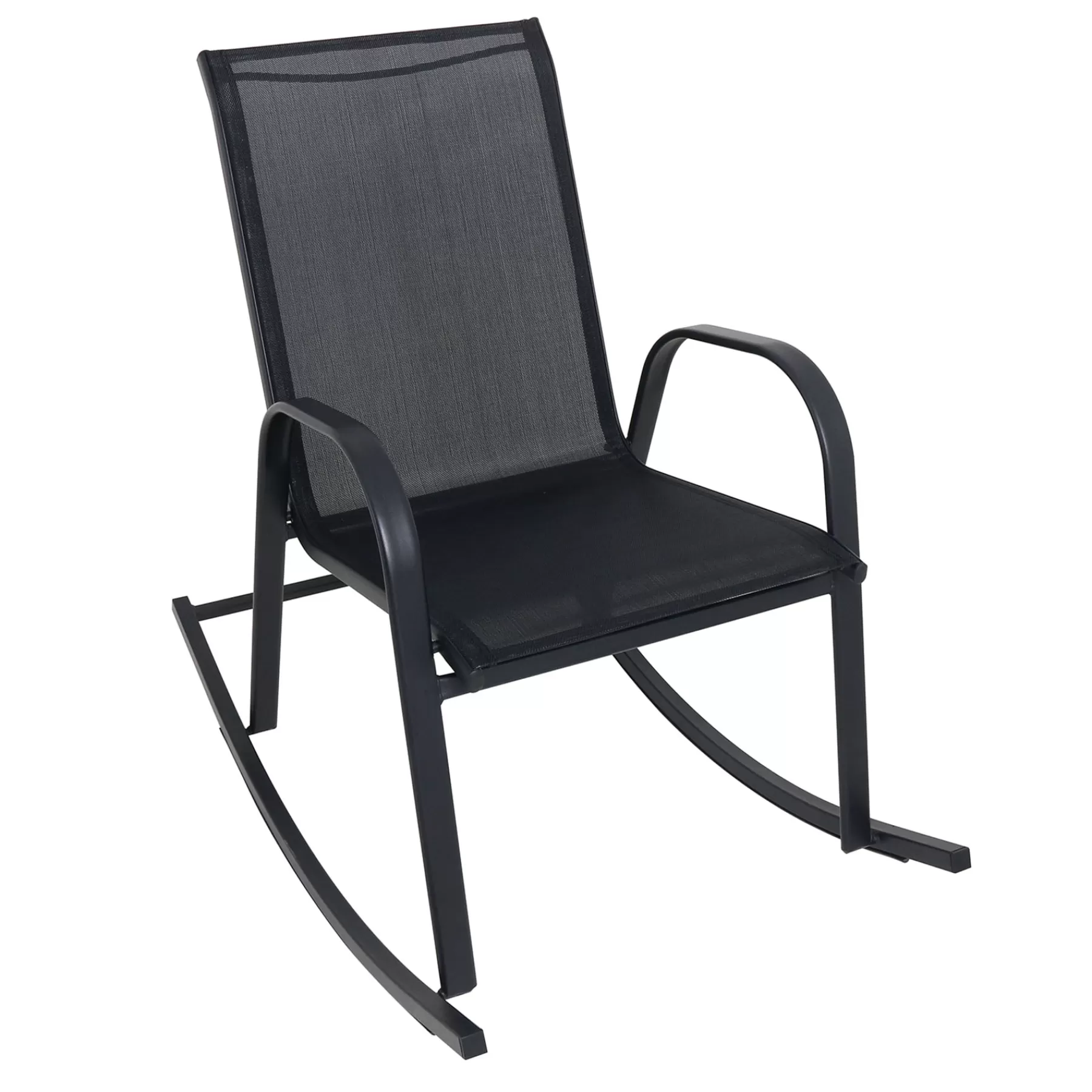 * Official Black Sling Patio Rocking Chair