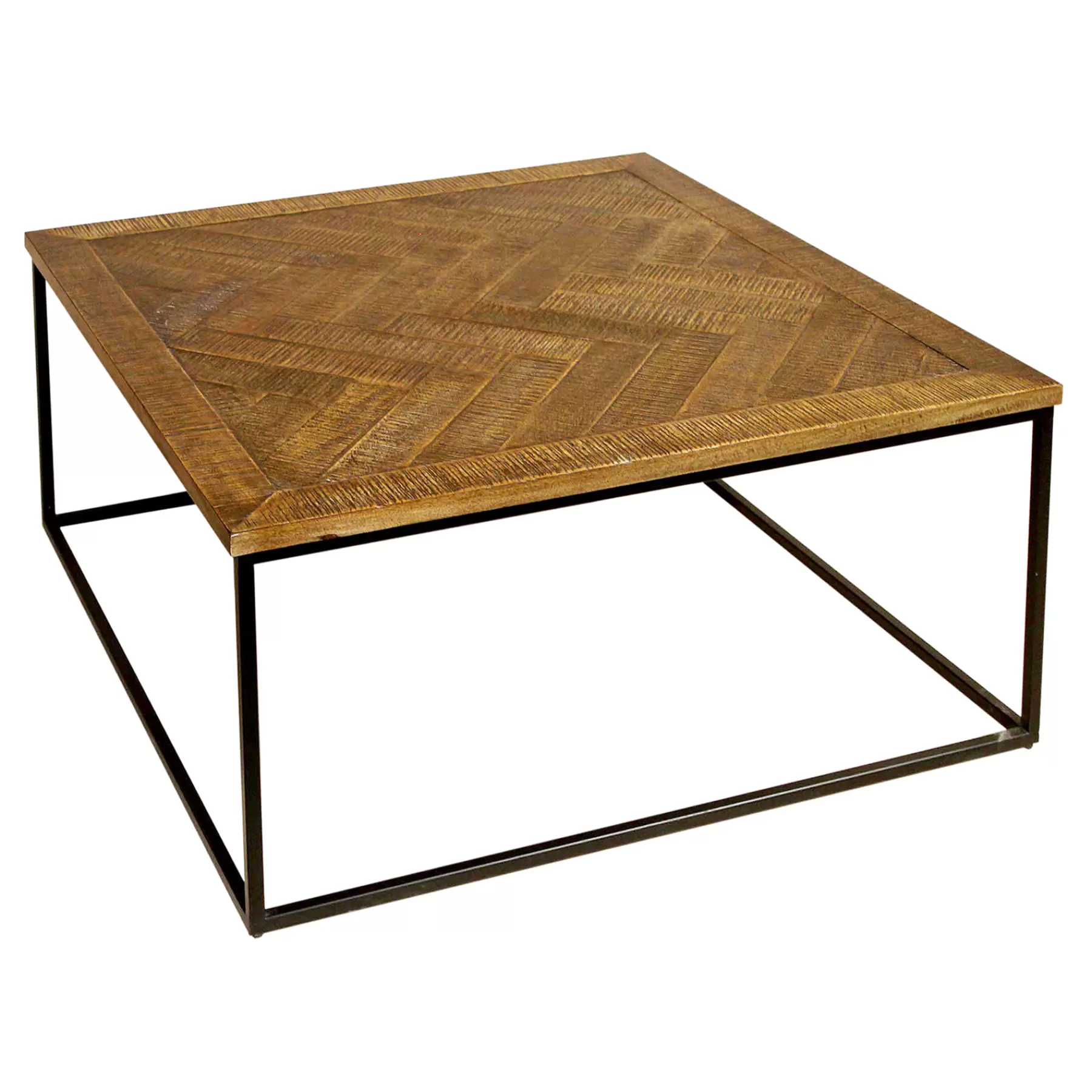 * Official Parquet Wood Top Coffee Table