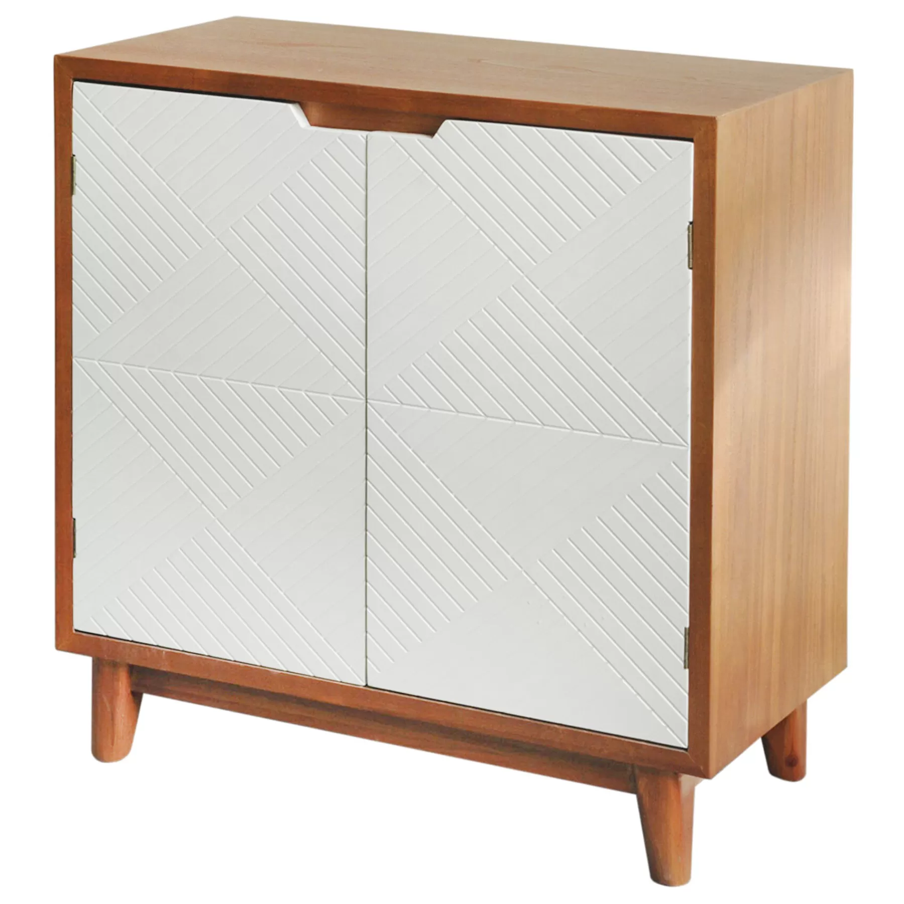 * Official Two-Tone Brown & White 2-Door Wooden Cabinet