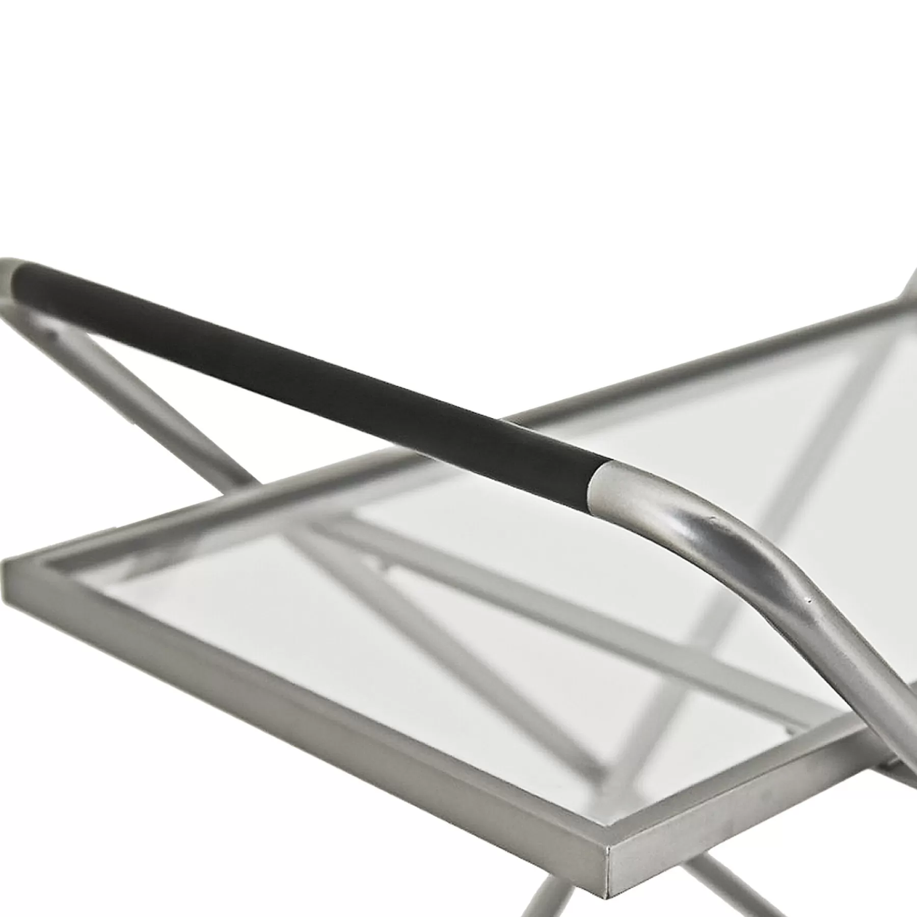 * Online Discount 2-Tier Glass Shelf Bar Cart With Metal Frame