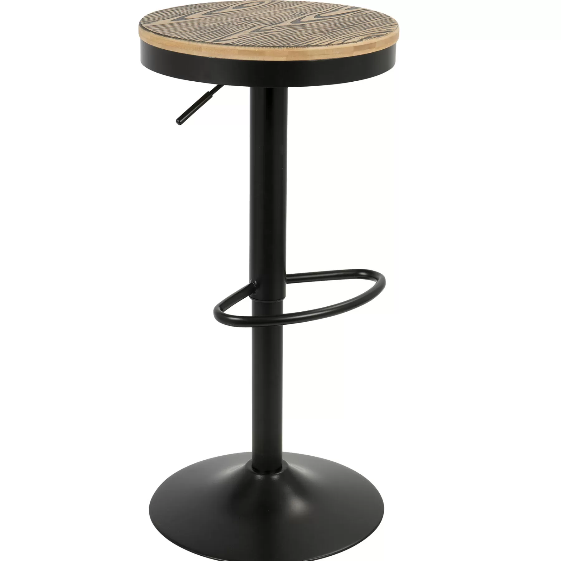 * Online Discount Dakota Black Adjustable Industrial Modern Swivel Barstool