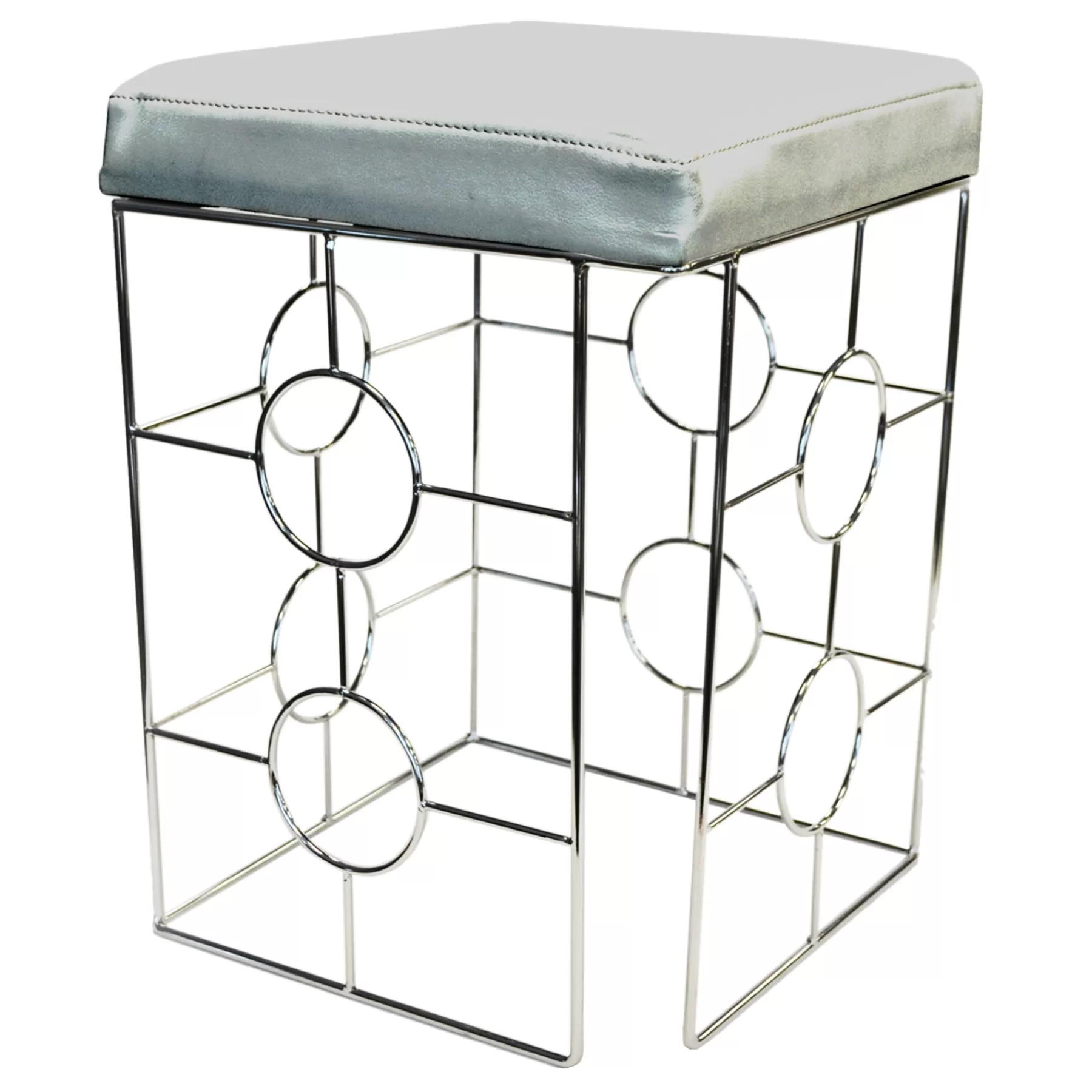 * Online Discount Laila Ali Kaia Grey & Chrome Stool, 20.5