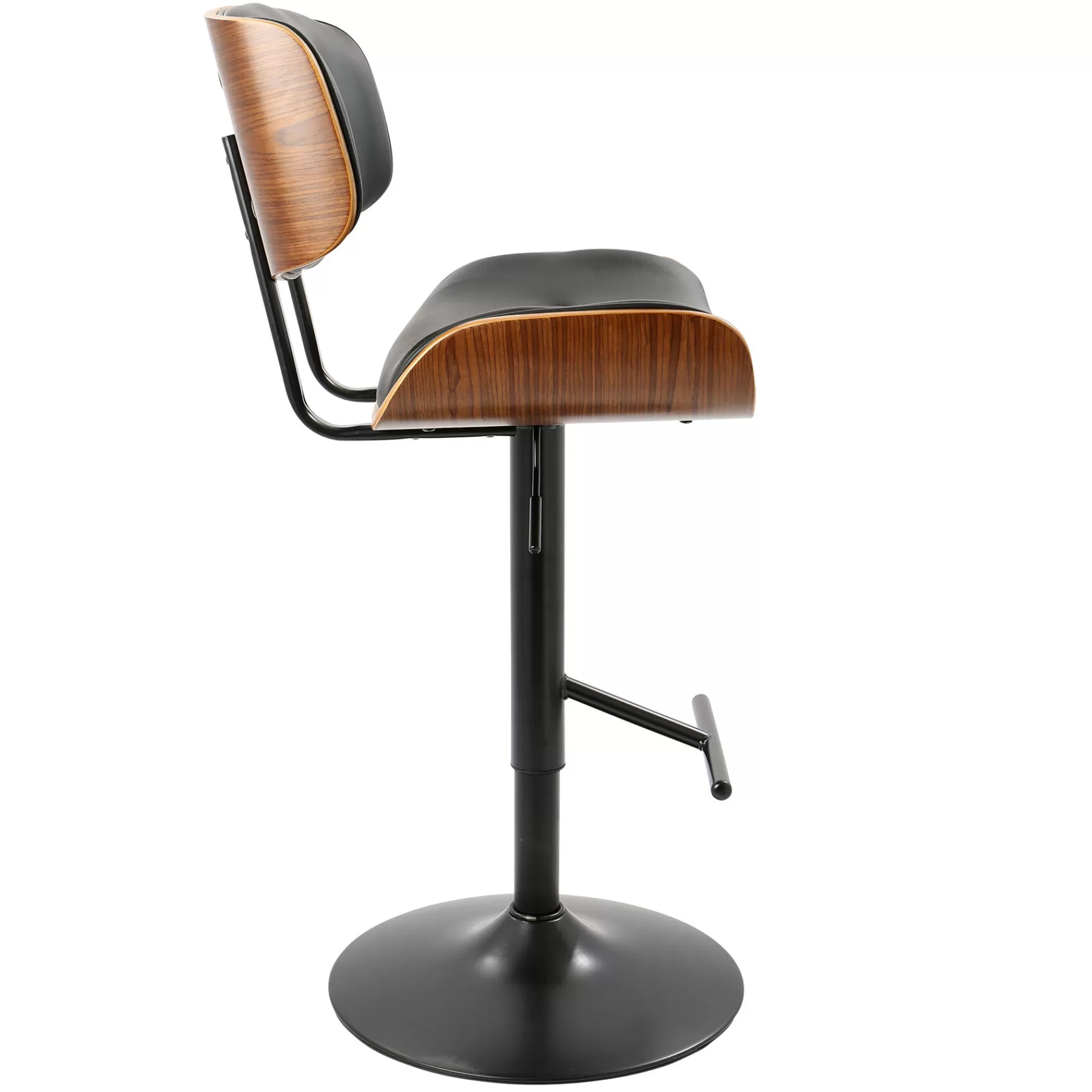 * Online Discount Lombardi Black & Walnut Adjustable Swivel Barstool