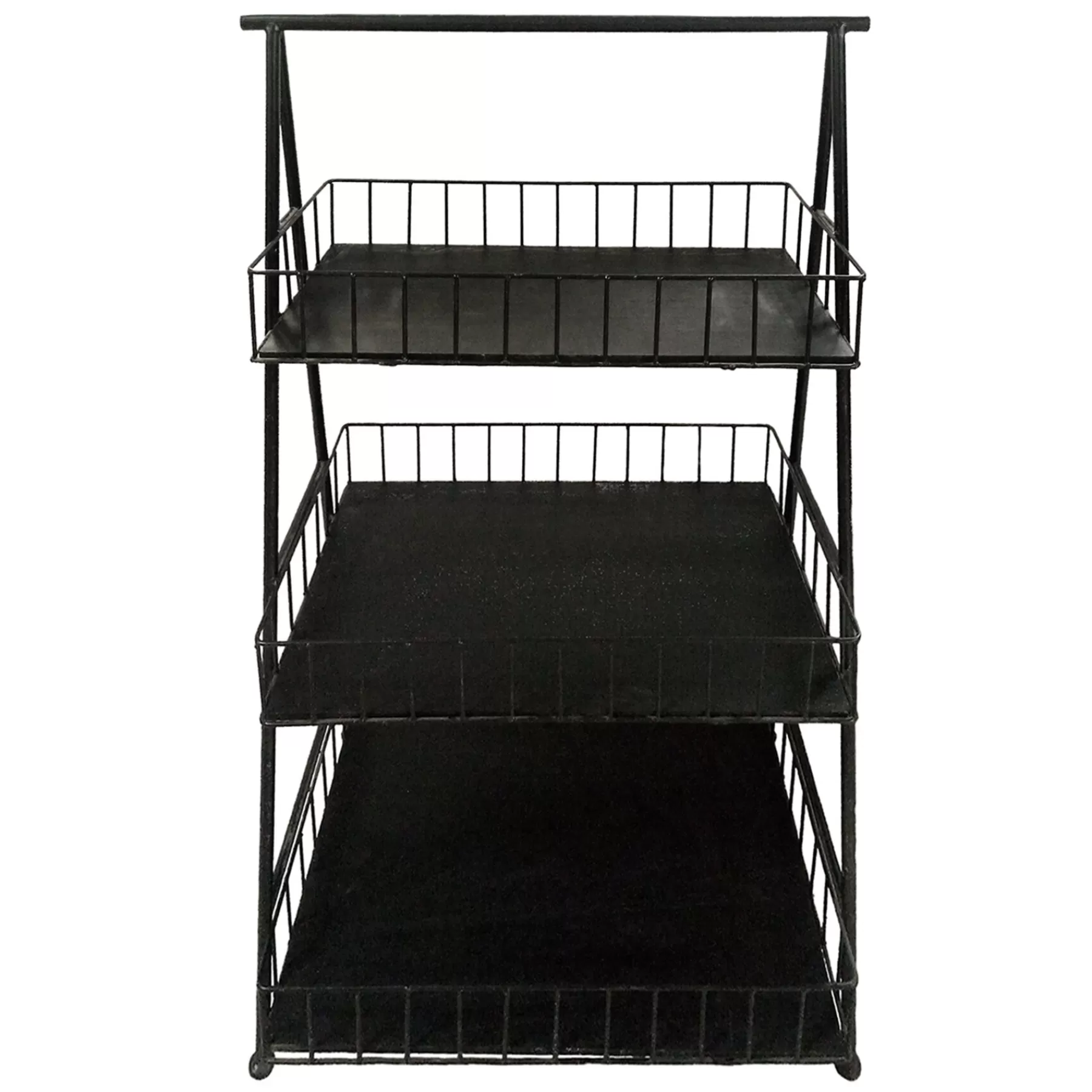 * Opening Sales Triangle Black Metal 3-Tier Rack