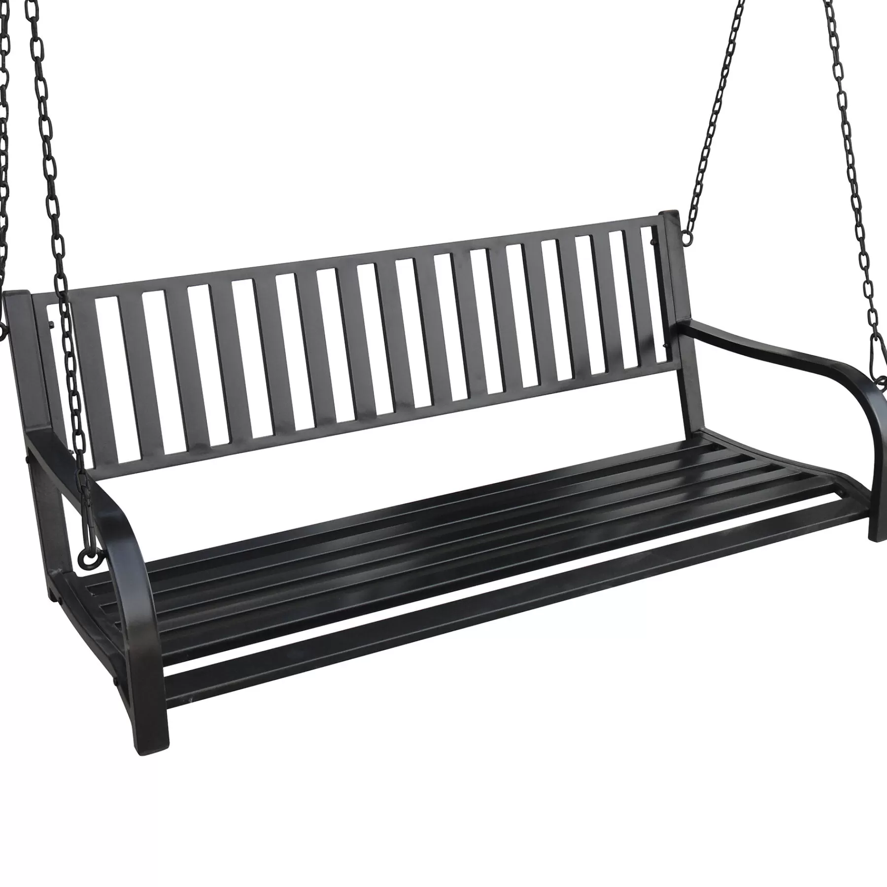 * Reliable Quality 2-Seat Black Steel Porch Swing