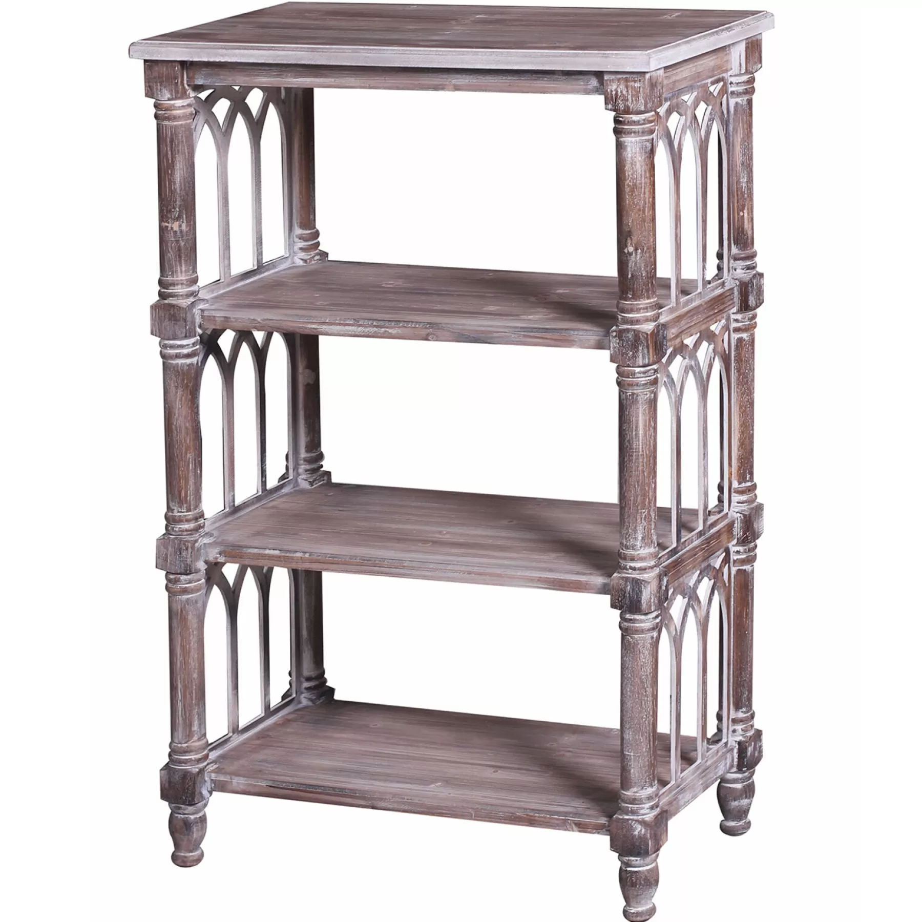 * Reliable Quality 4 Tier Distressed Wood Bookshelf