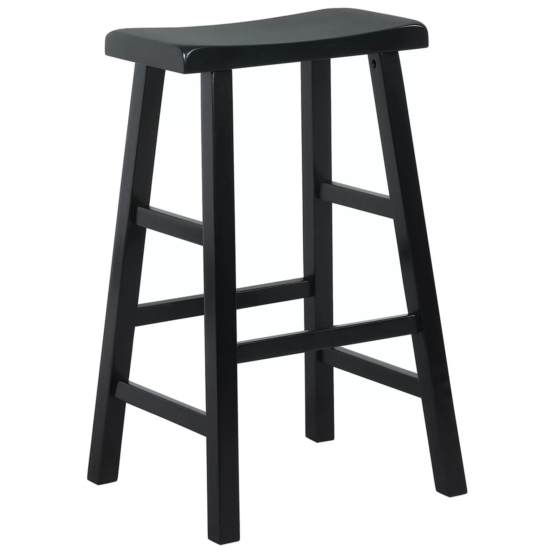 * Reliable Quality Black Saddle Backless Bar Stool, 29