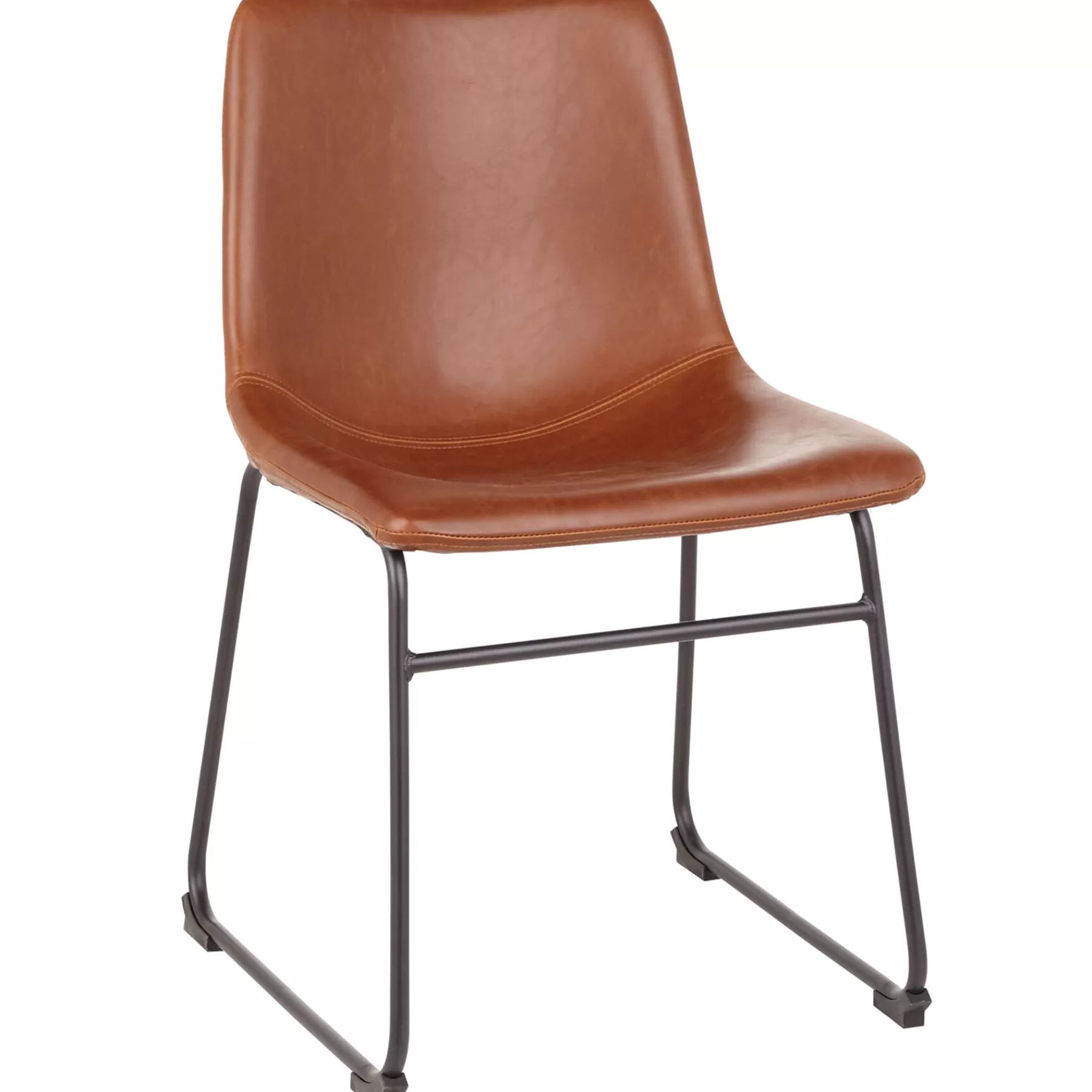 * Reliable Quality Duke Modern Industrial Dining Chair, Cognac