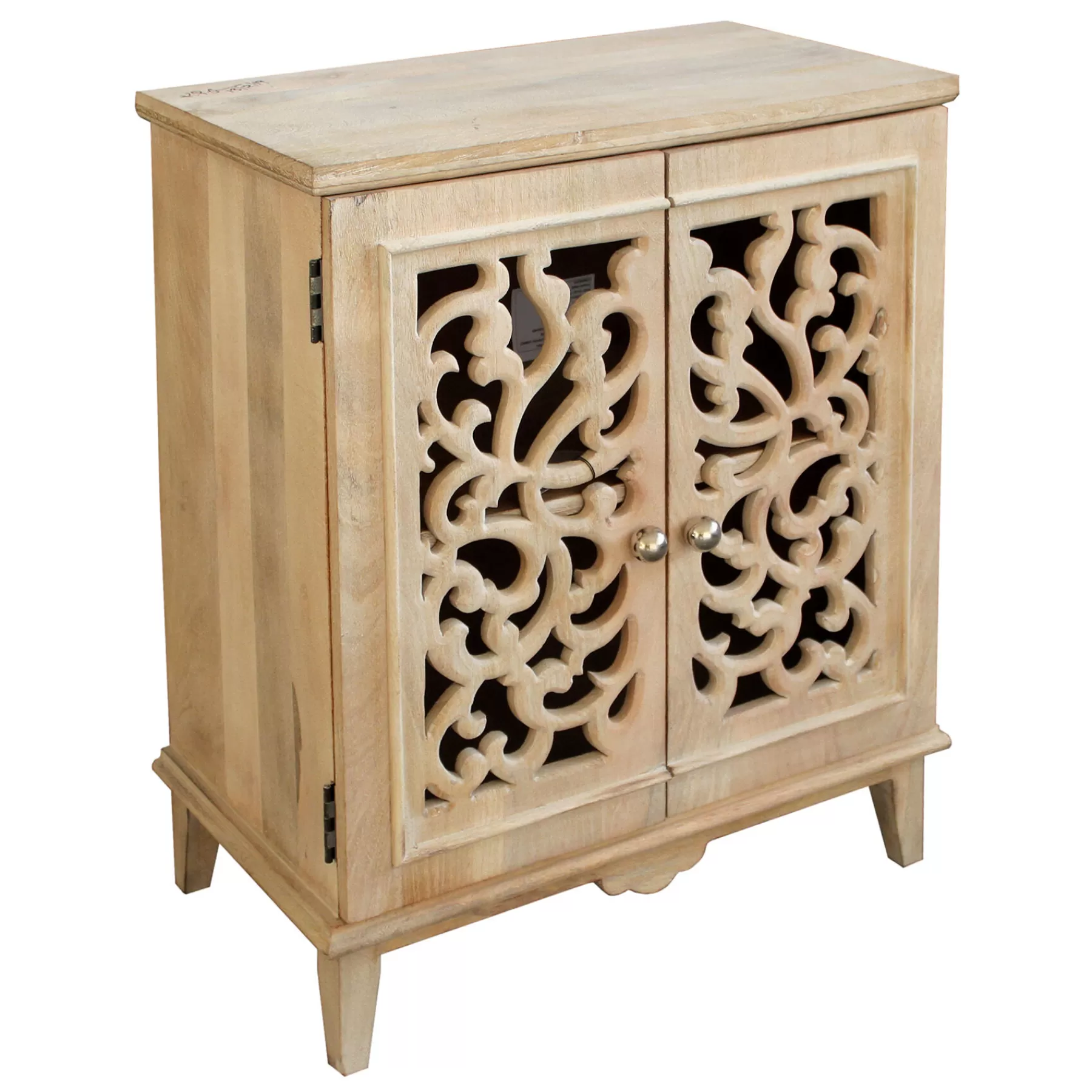 * Reliable Quality Grace Mitchell Natural Carved 2-Door Cabinet