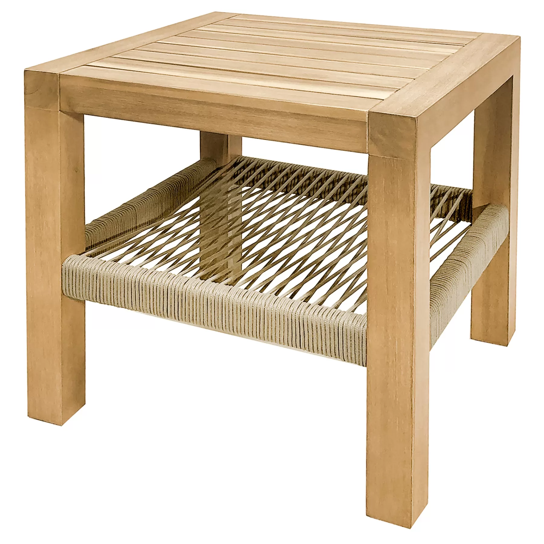 * Reliable Quality Park City Acacia Wood Outdoor End Table With Rope Accent