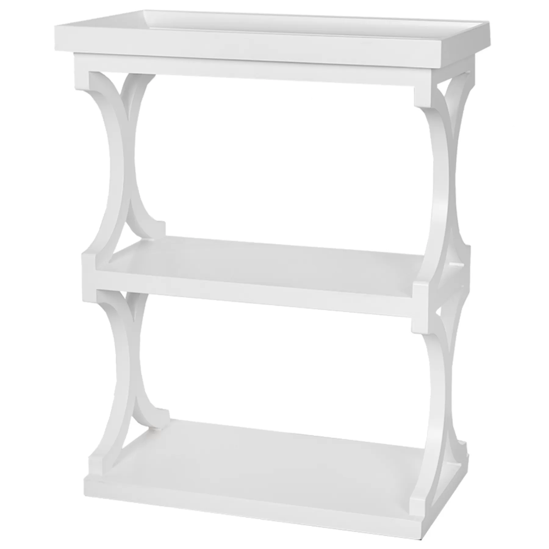 * Reliable Quality Wht 3 Tier Wood Bookshelf