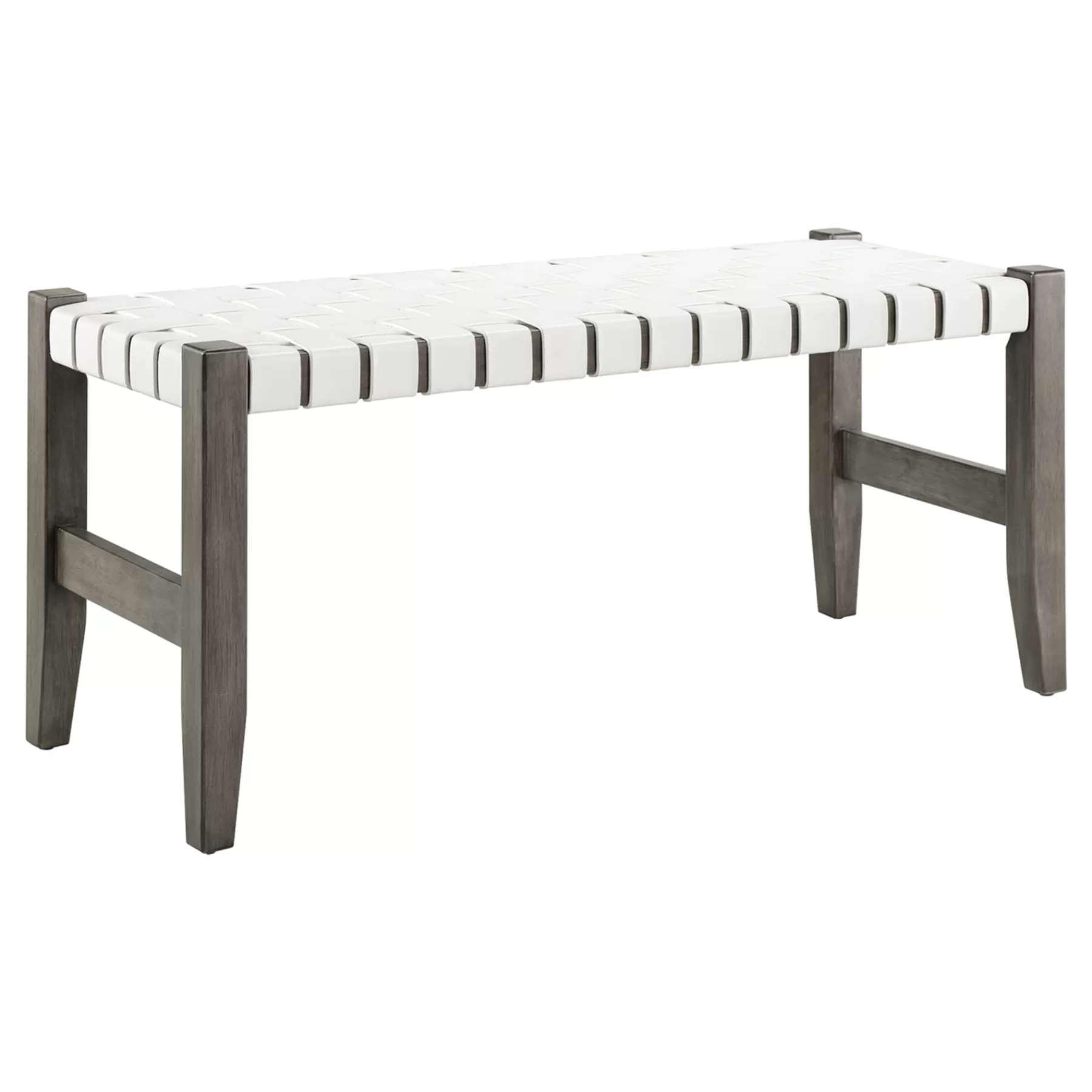 * Special Offers Faux Leather Ivory Strap Bench