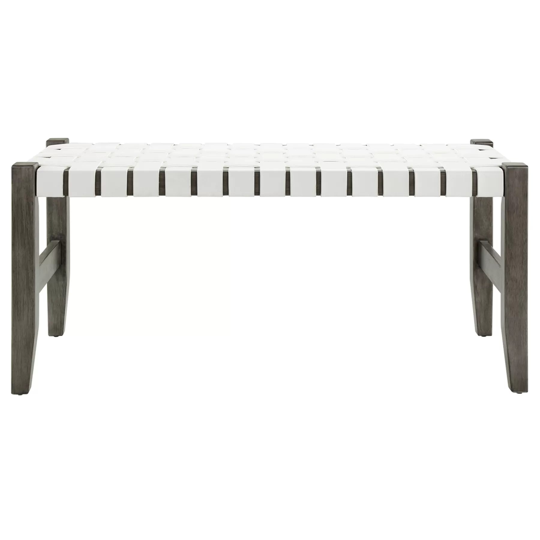 * Special Offers Faux Leather Ivory Strap Bench