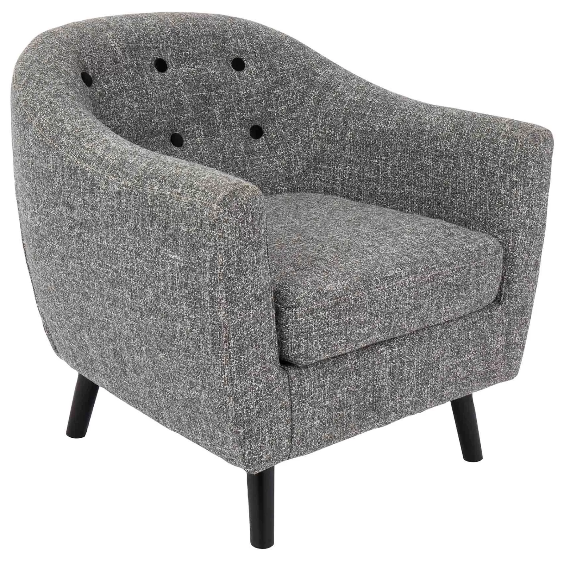 * Special Offers Rockwell Salt & Pepper Mid-Century Modern Accent Chair