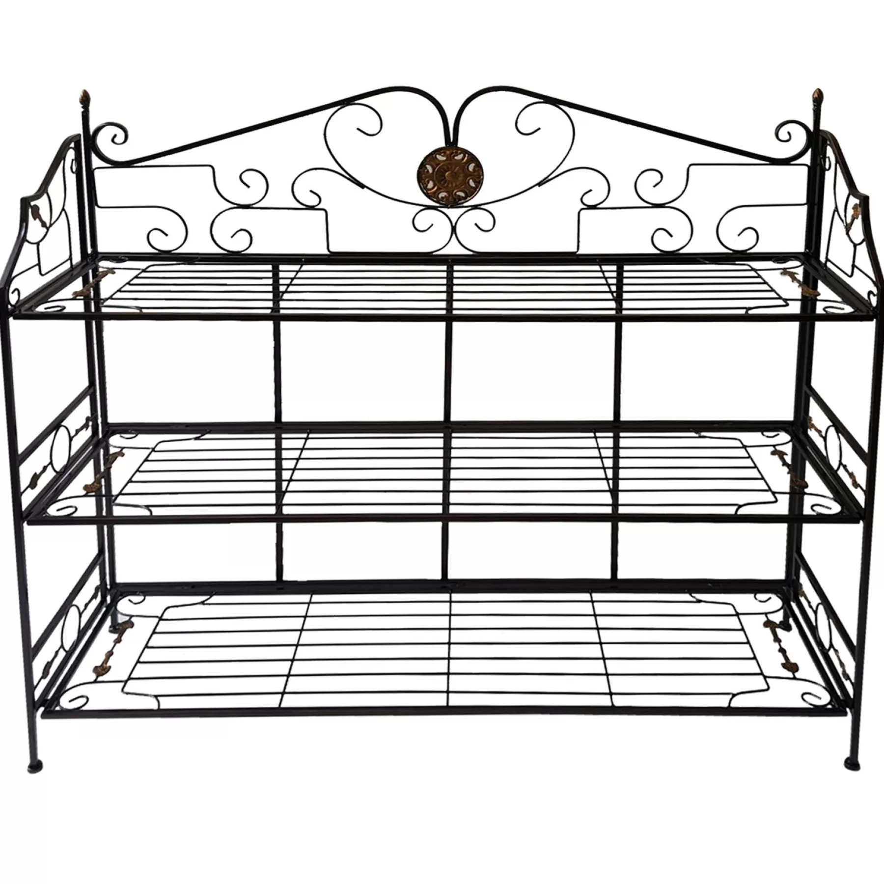 * Special Style 40In. Bronze/Gold 3 Tier, Large Bakers Rack