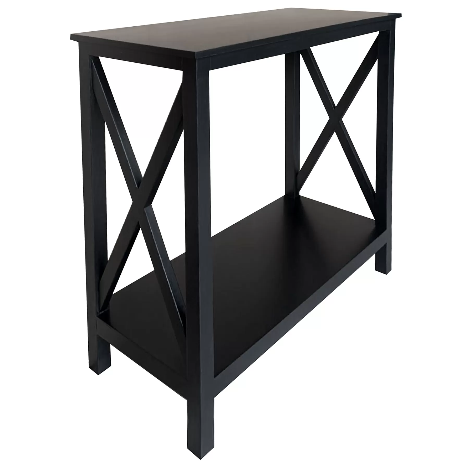 * Special Style Black X-Side Console Table, 30