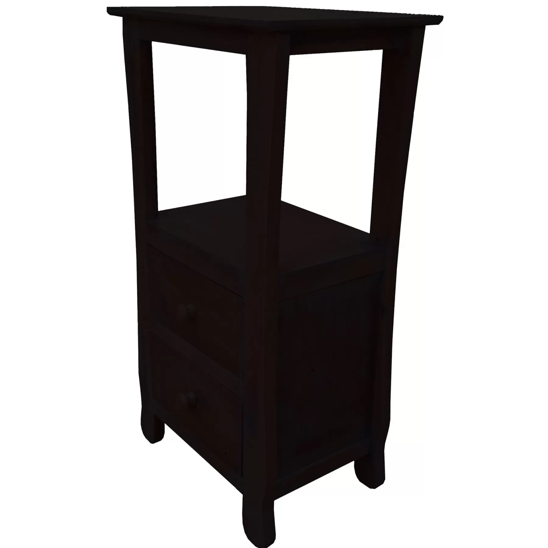* Special Style Dark Brown 2-Drawer Thick Leg Accent Table, 29.5