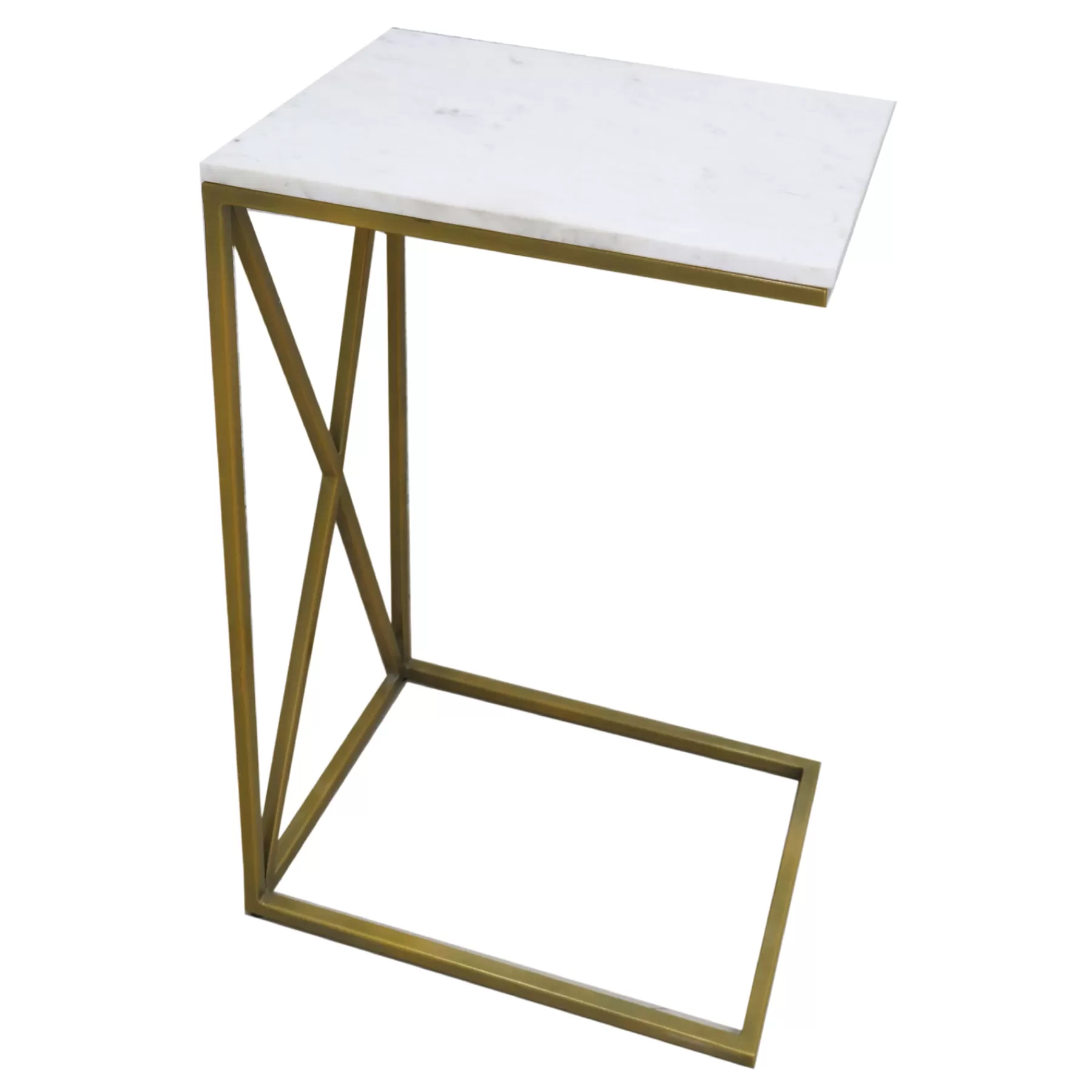 * Special Style Gold C-Table With Marble Top