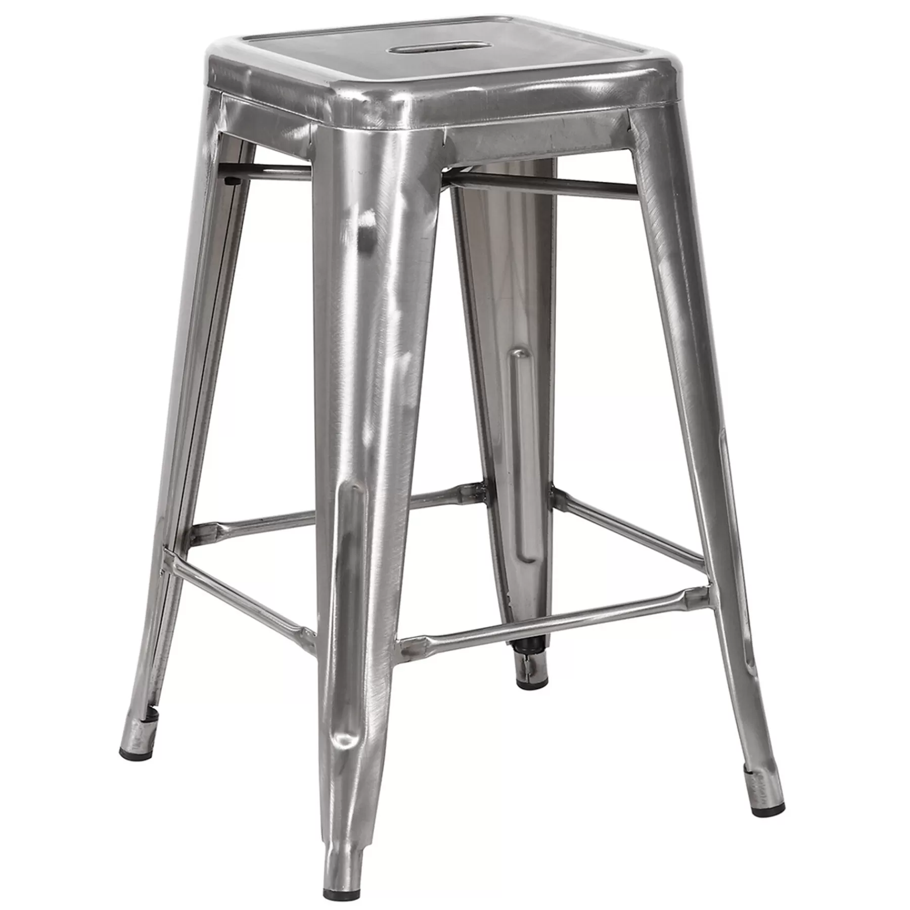 * Special Style Natural Silver Metal Counter Stool, 24