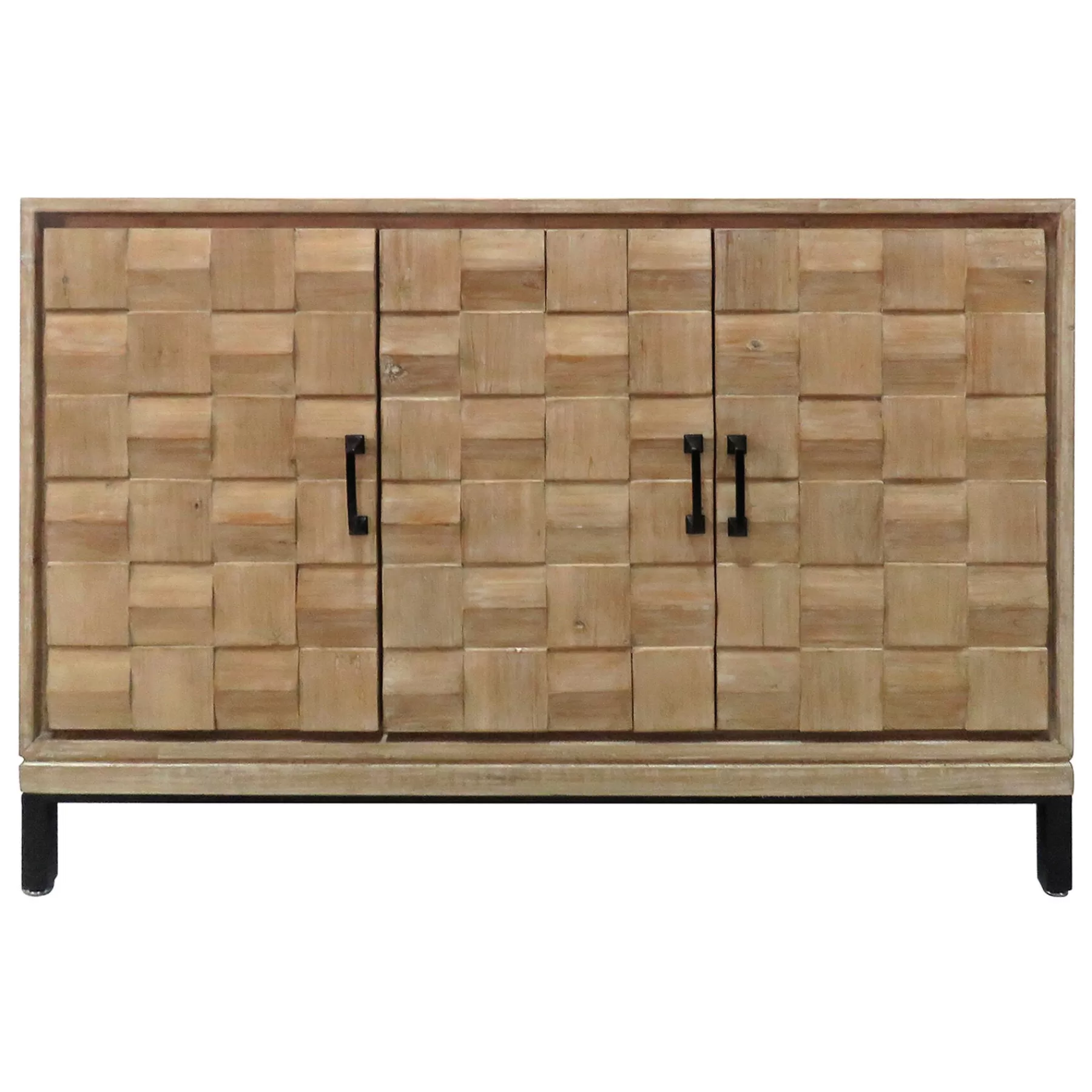 * Special Style Natural Textured 3 Door Wood Cabinet