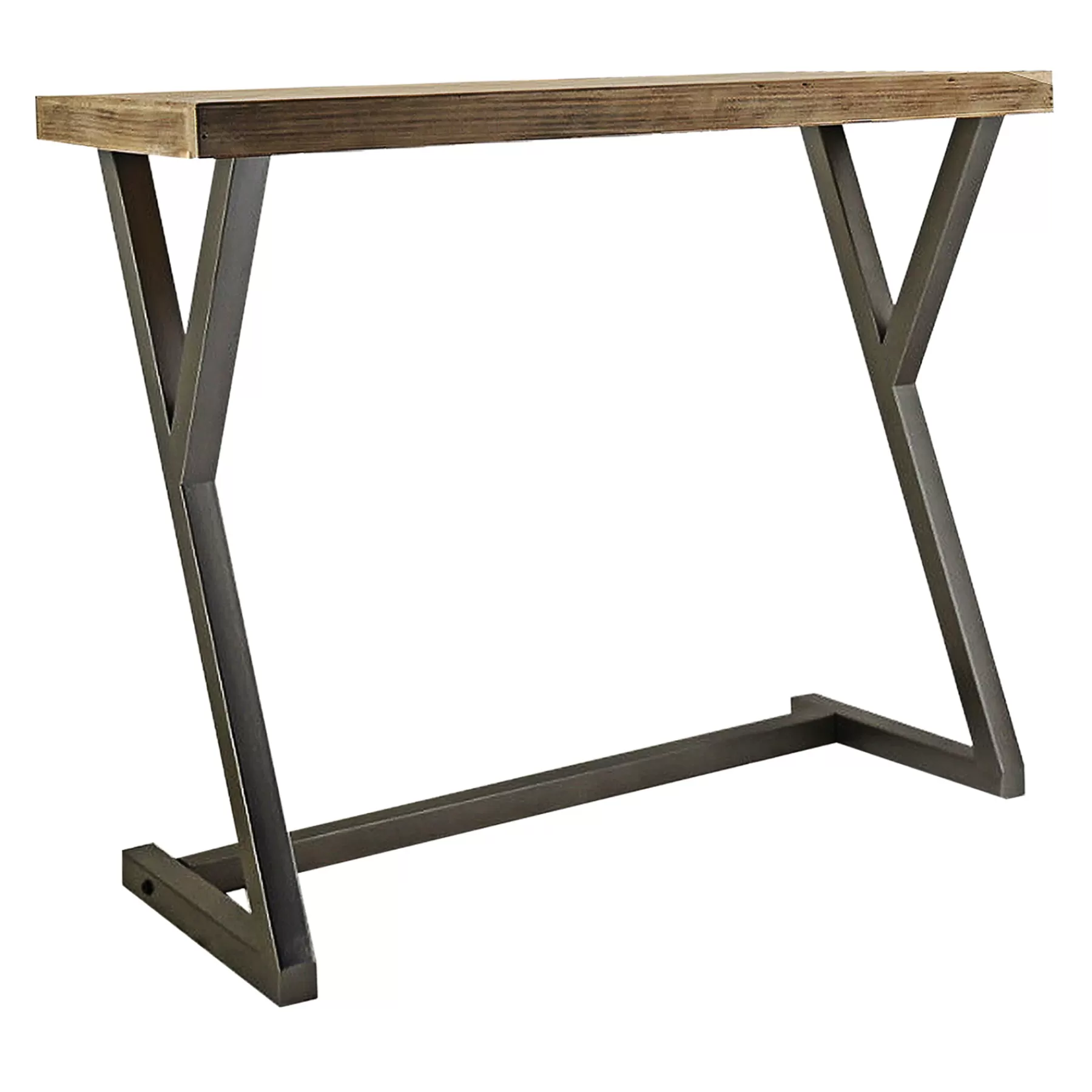 * Special Style Wood & Metal Z-Side Console Table